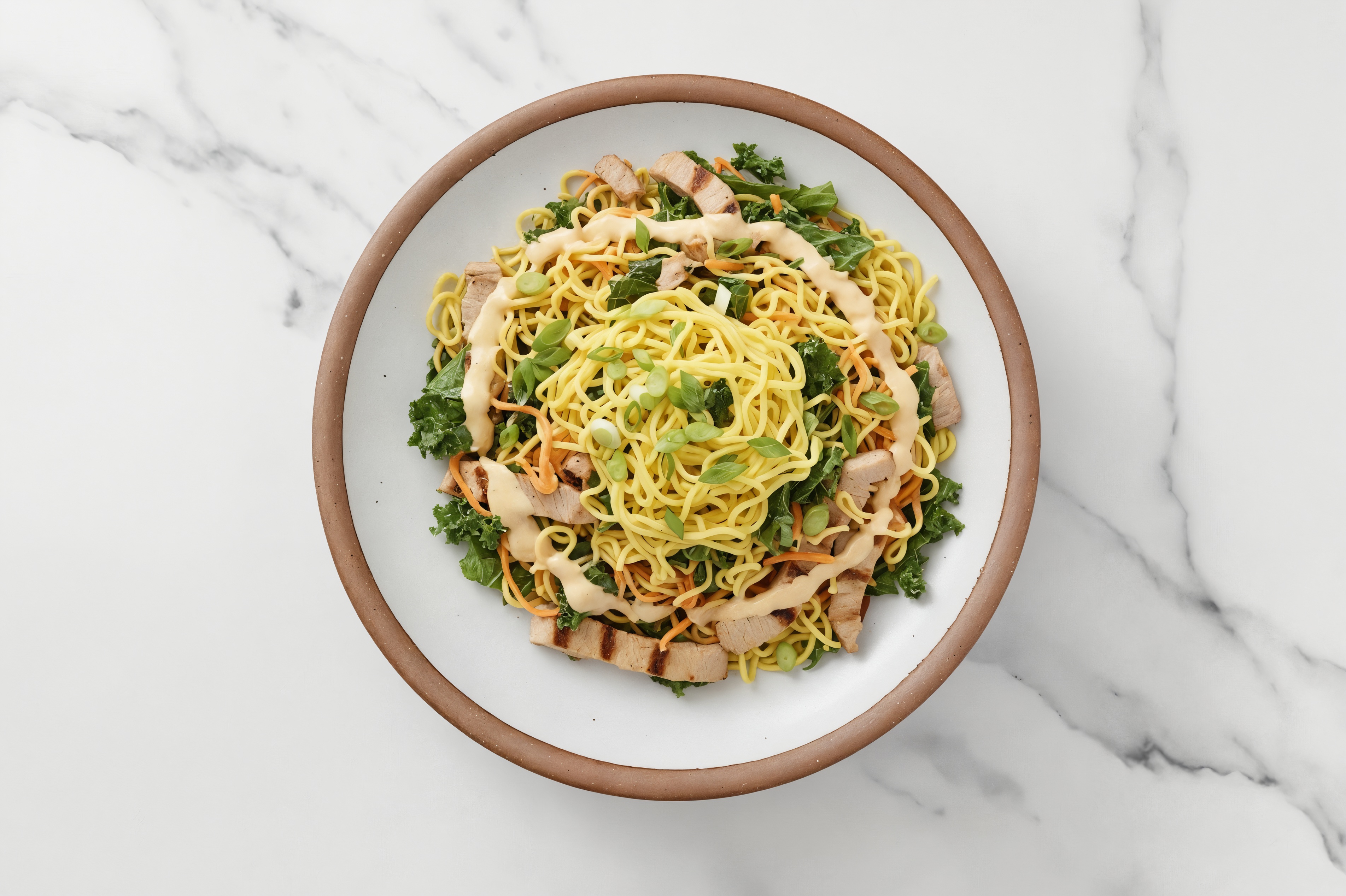 Creamy Miso Pork Ramen Salad