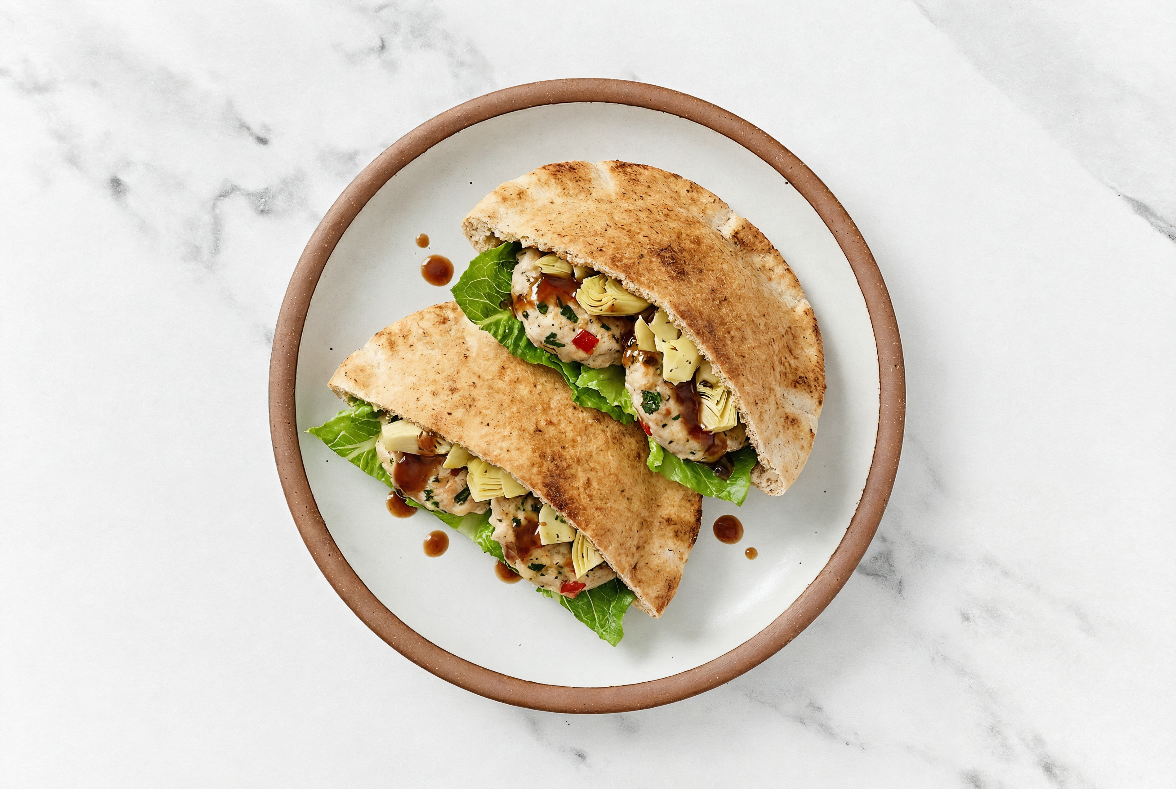 Tangy Bruschetta Chicken + Artichoke Traditional Pita