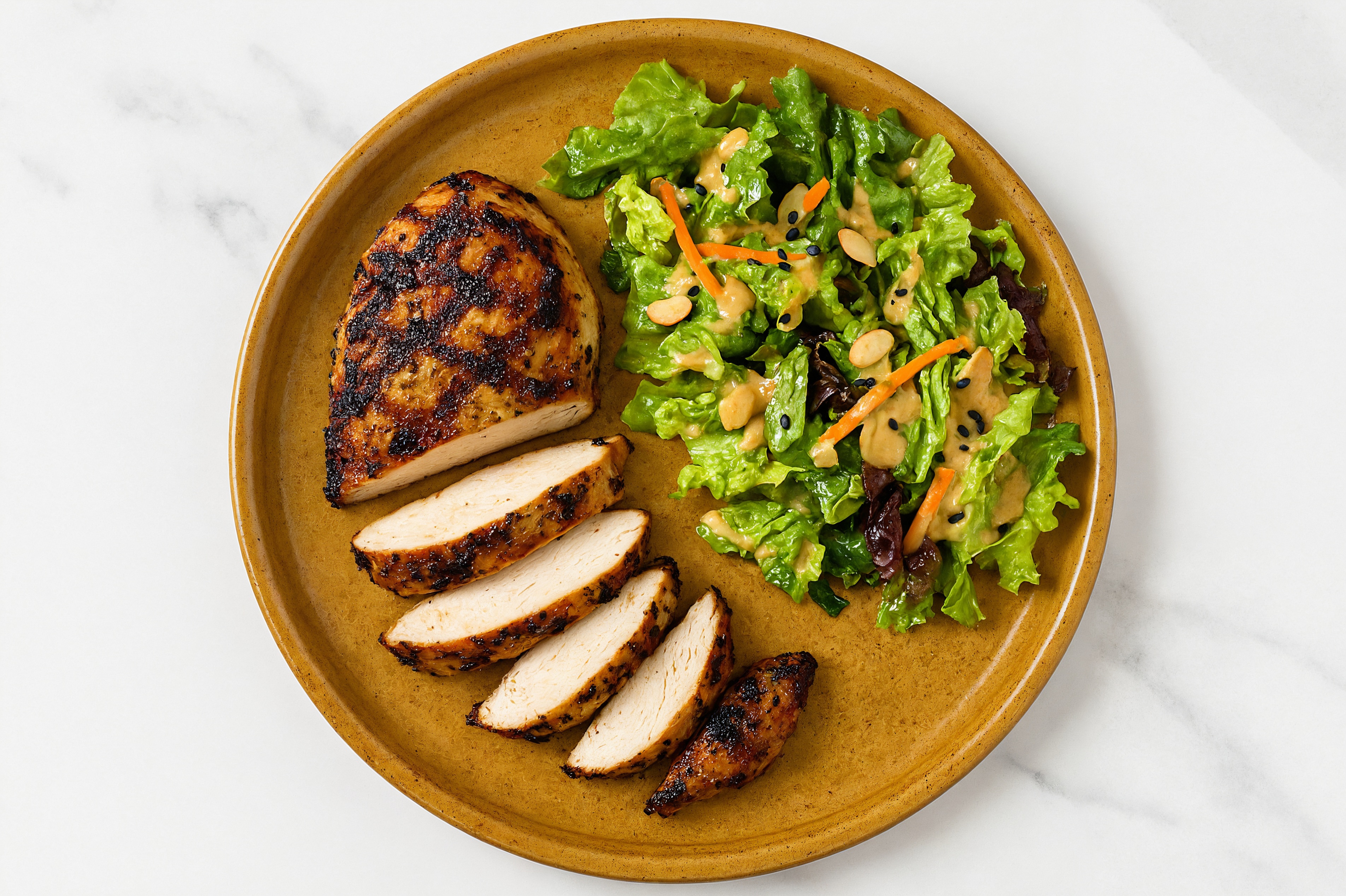 Grilled Mediterranean Chicken Breast Little Gem Salad
