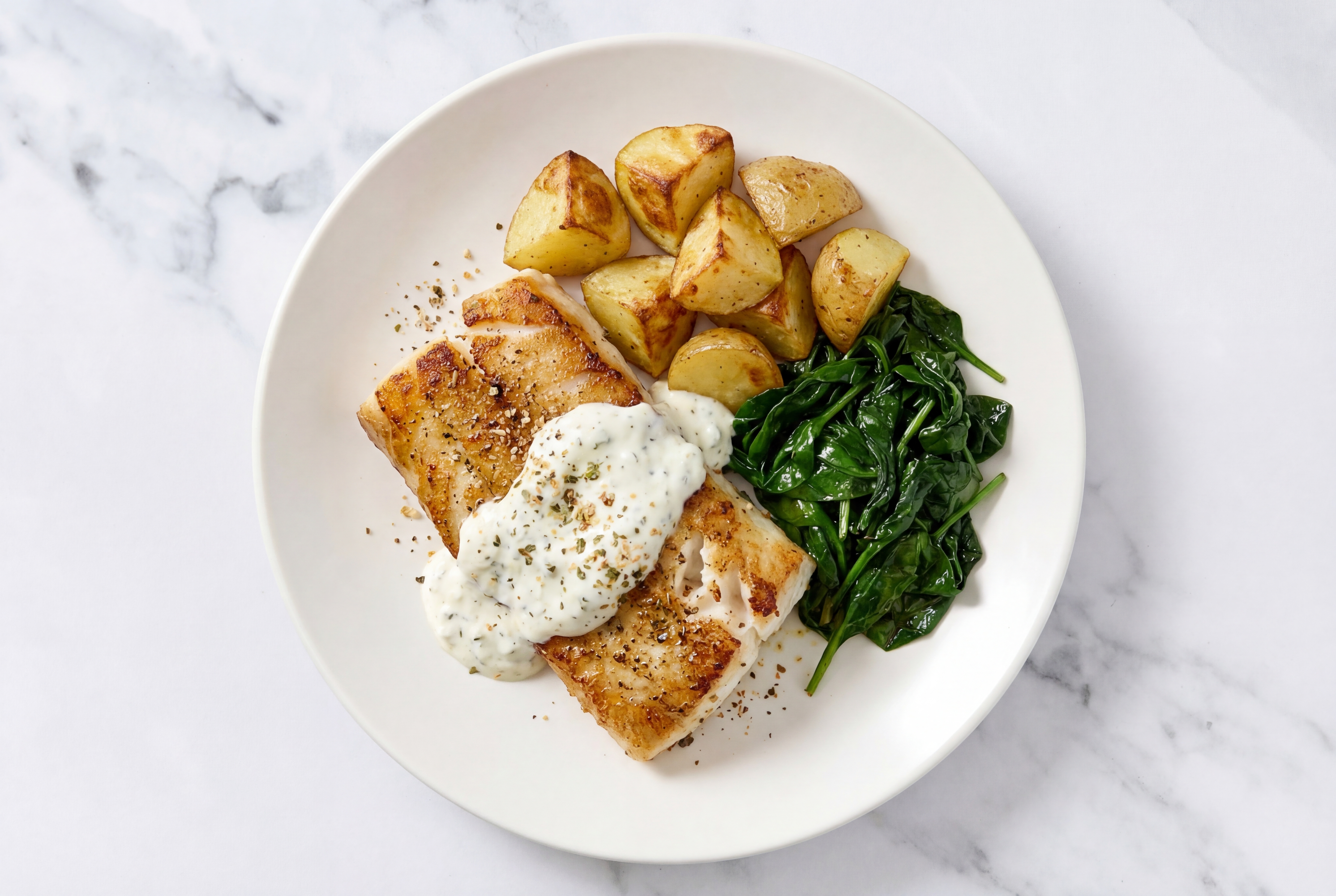 Tzatziki Honey Herb Barramundi + Yellow Potatoes