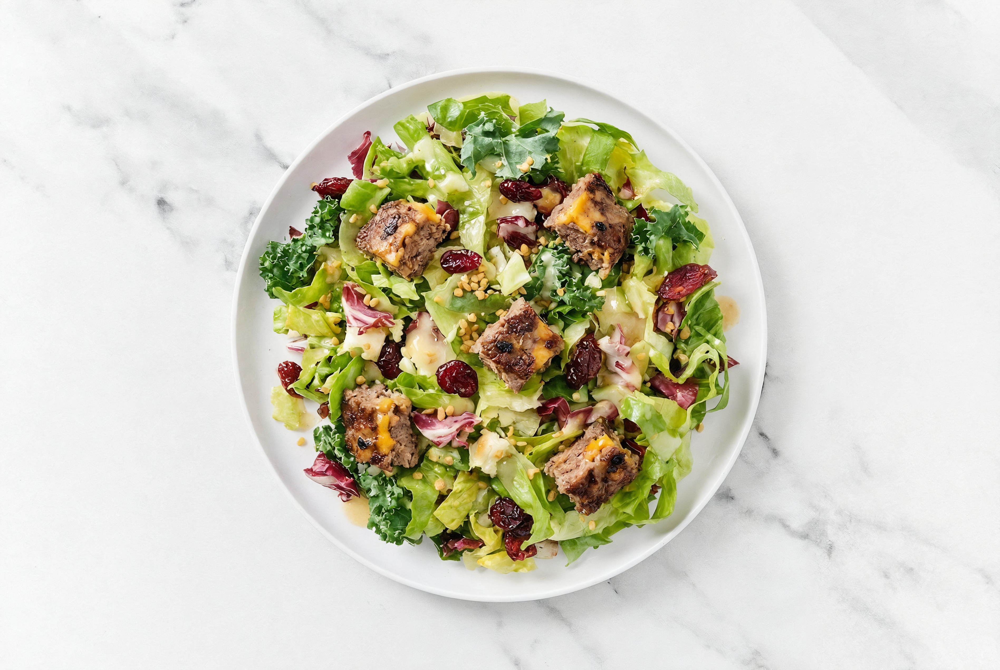 Honey Citrus Salad with Bacon + Cheddar Beef