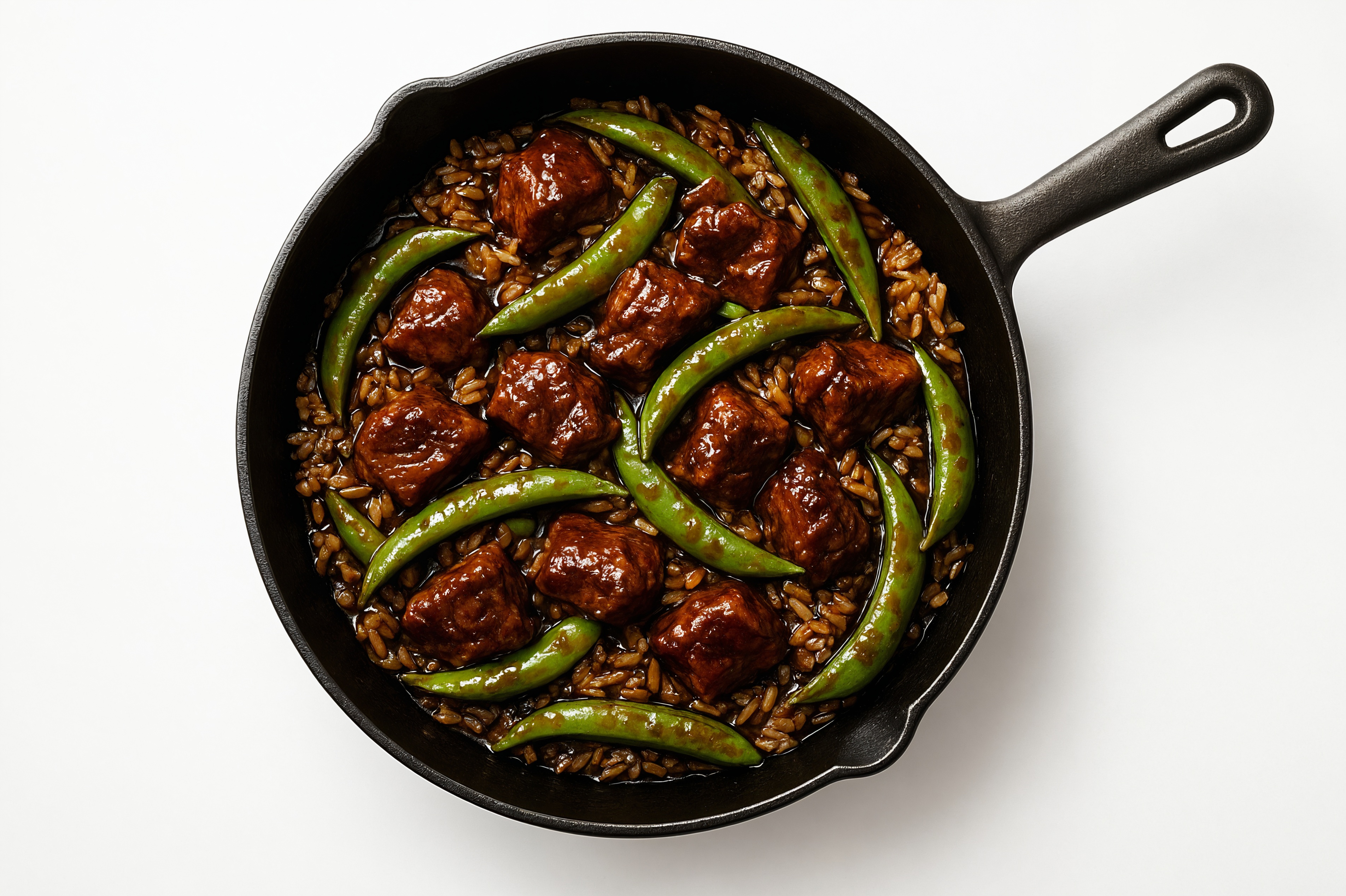 Japanese Bbq Pea Snap + Lamb Stir-Fry with Brown Rice