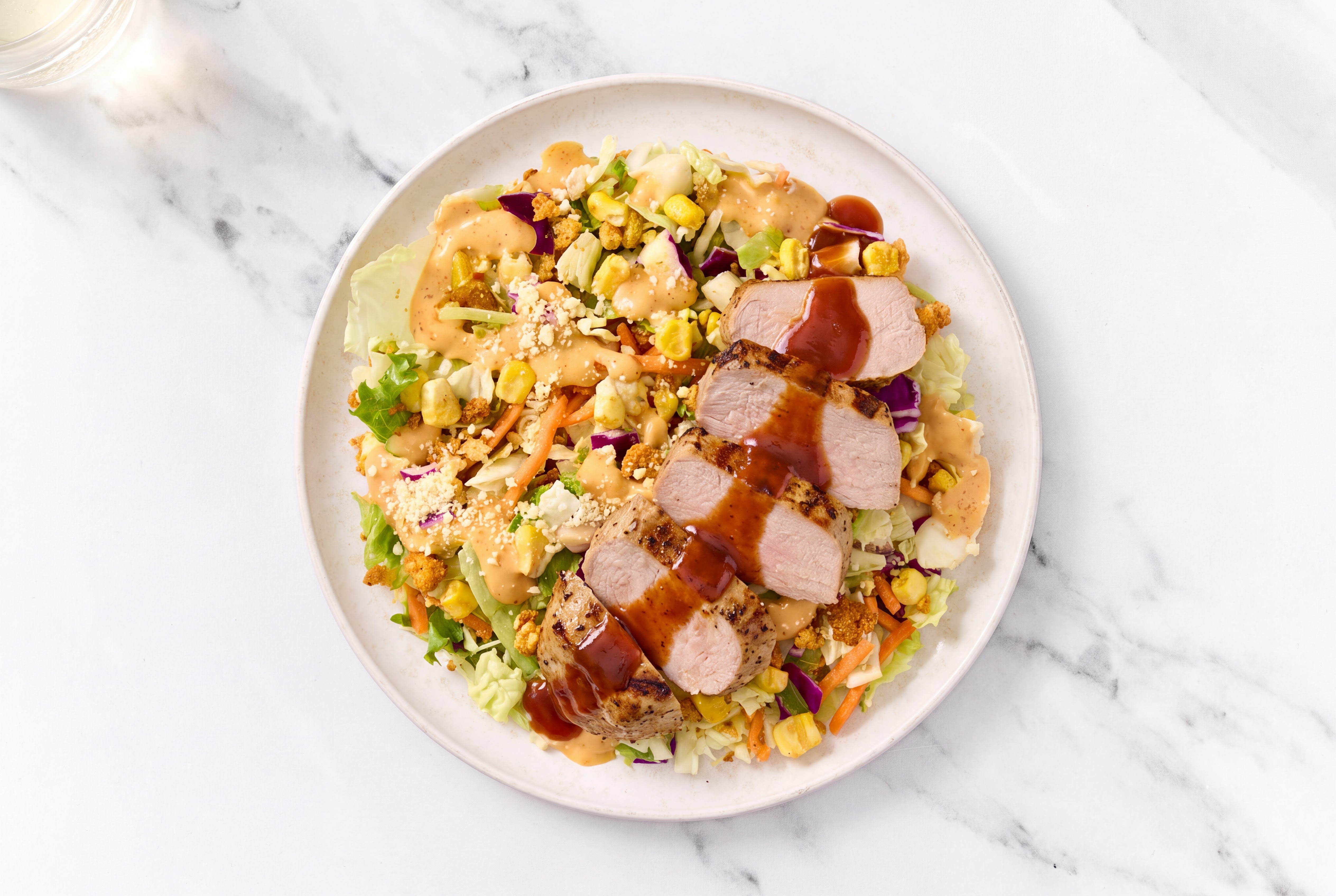 BBQ Pork Tenderloin + Street Corn Chopped Salad with Original BBQ Sauce