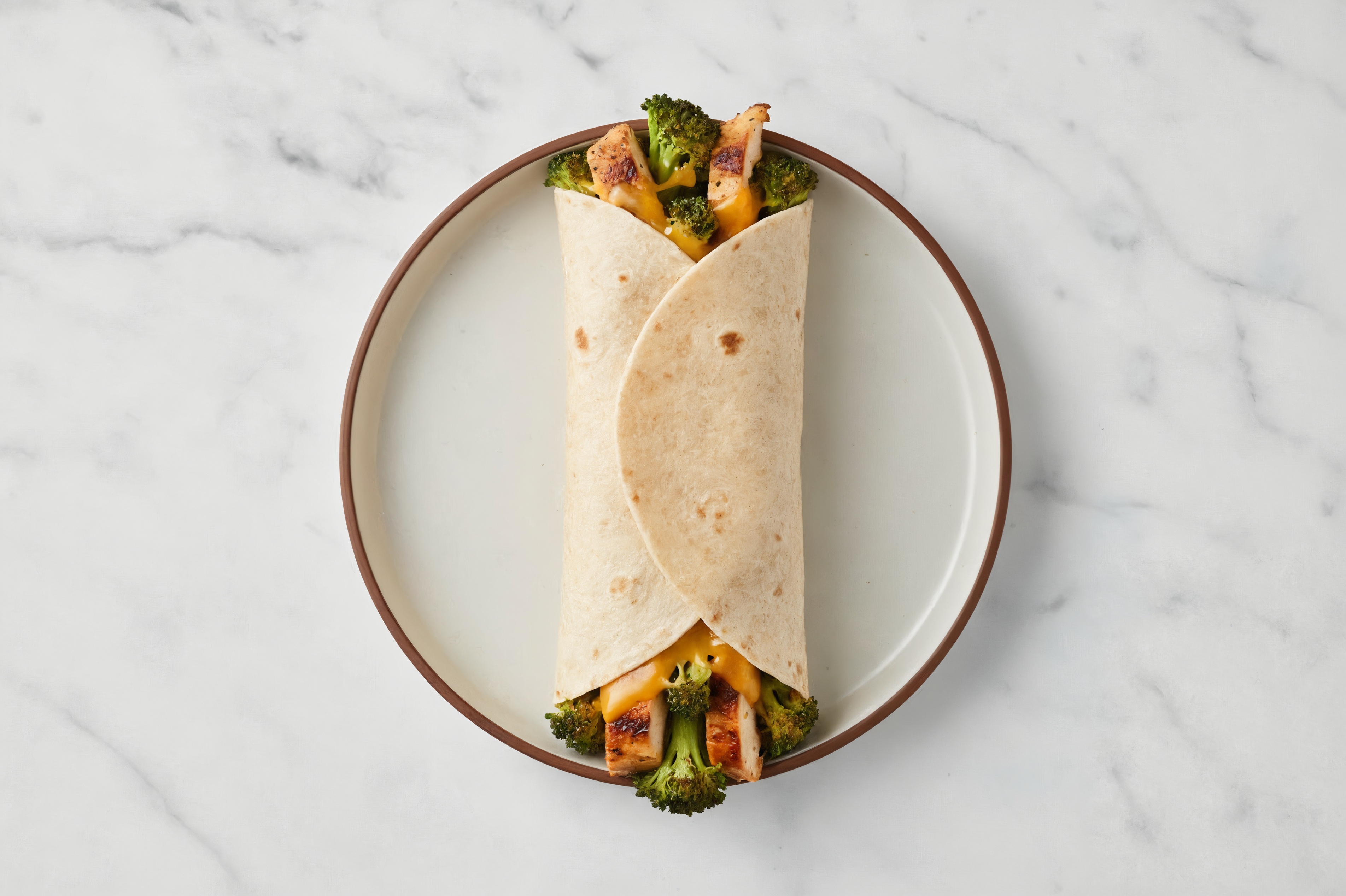 Cheesy Broccoli Grilled Seasoned Chicken Breast Wrap