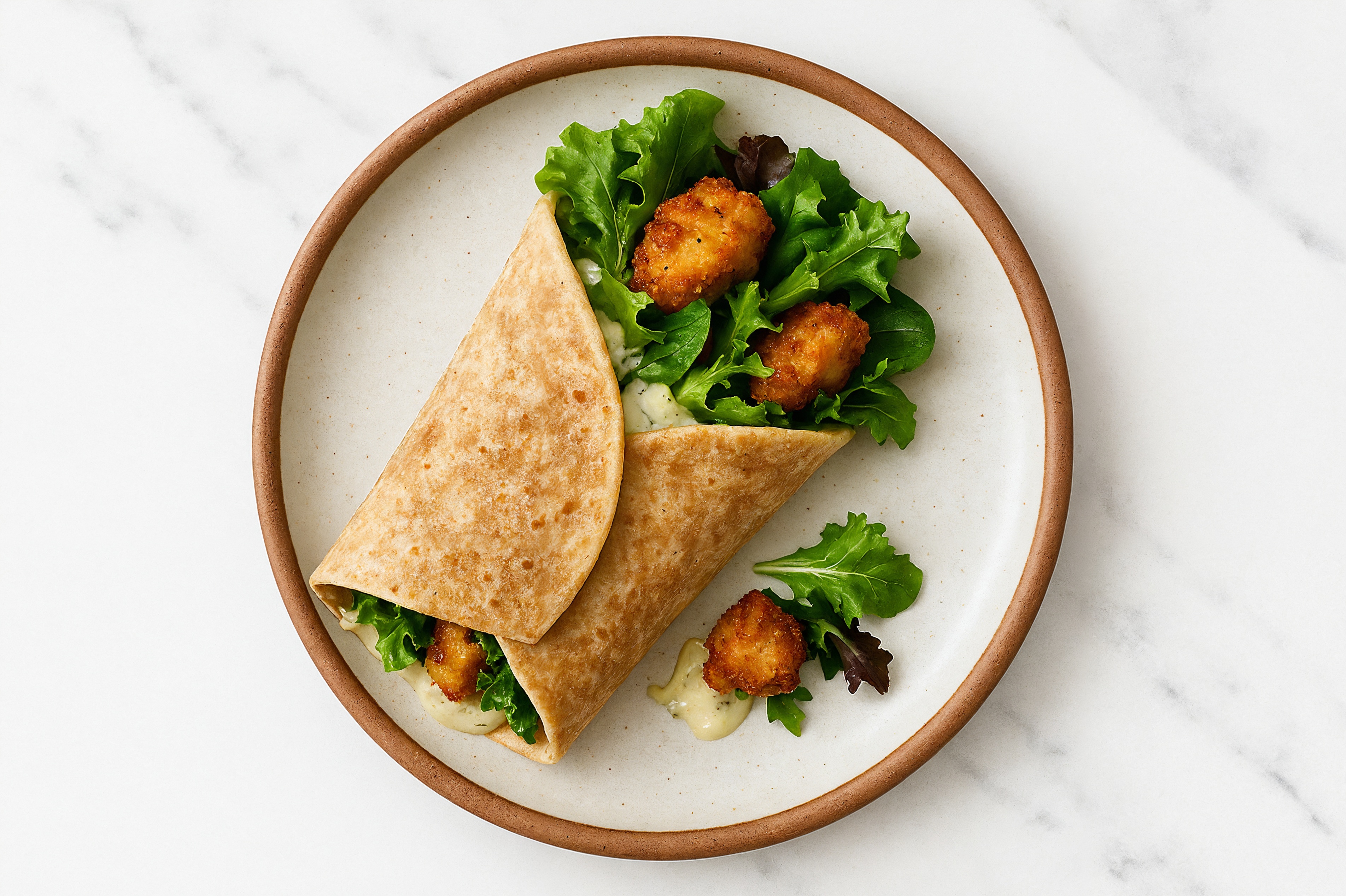 Chicken Nugget Wrap with Dill Pickle Garlic Sauce