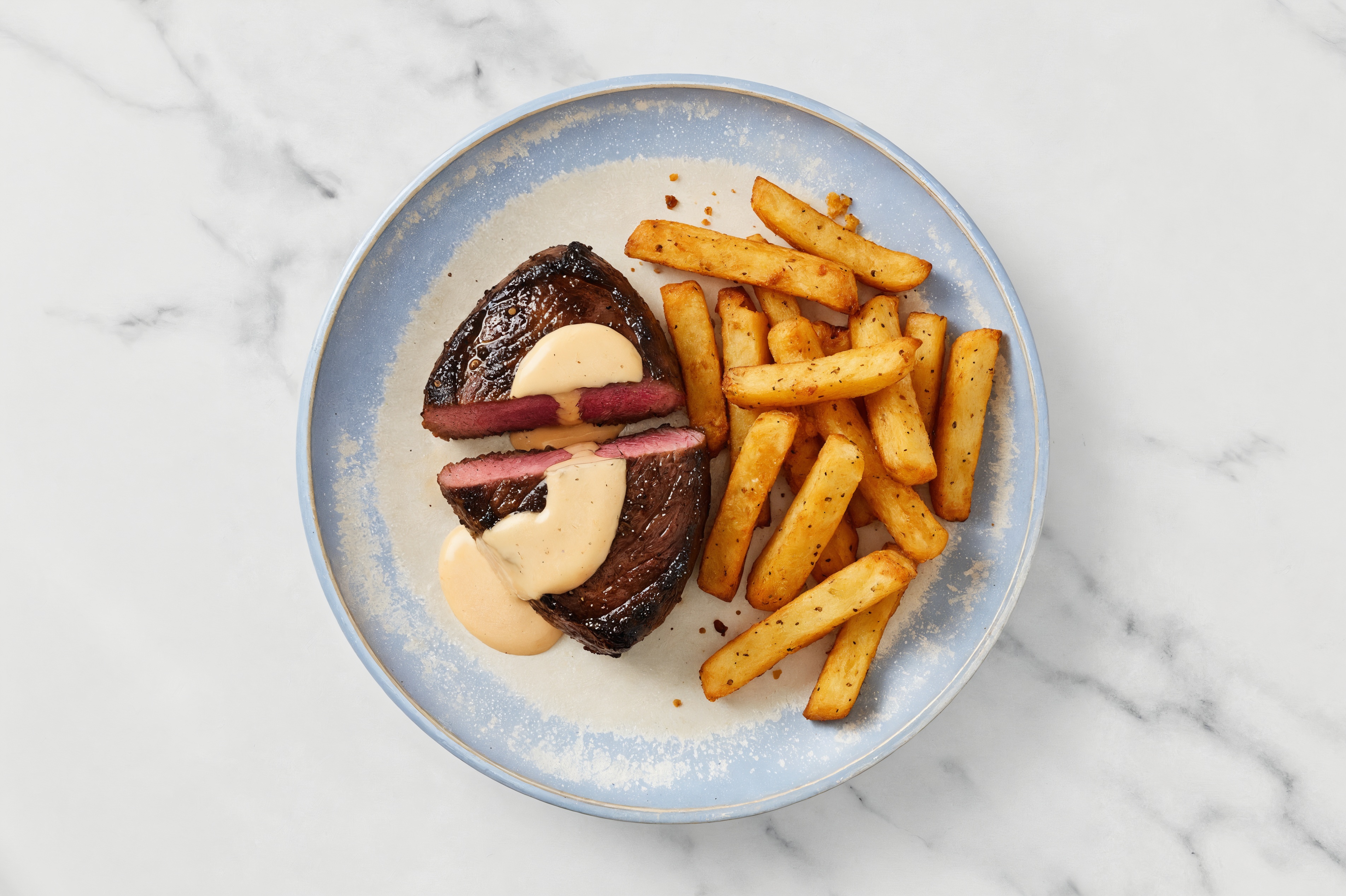 New York Wagyu Strip with Awesome Sauce + Russet Fries