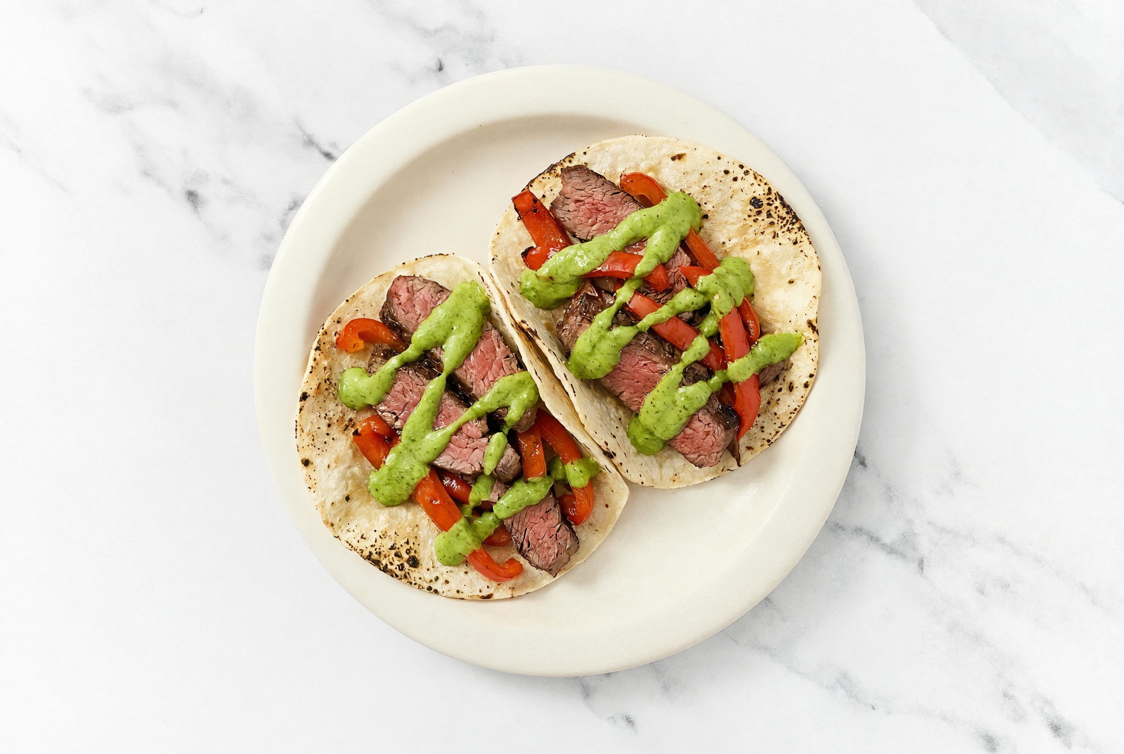Extra Guac Steak Taco with Red Bell Pepper