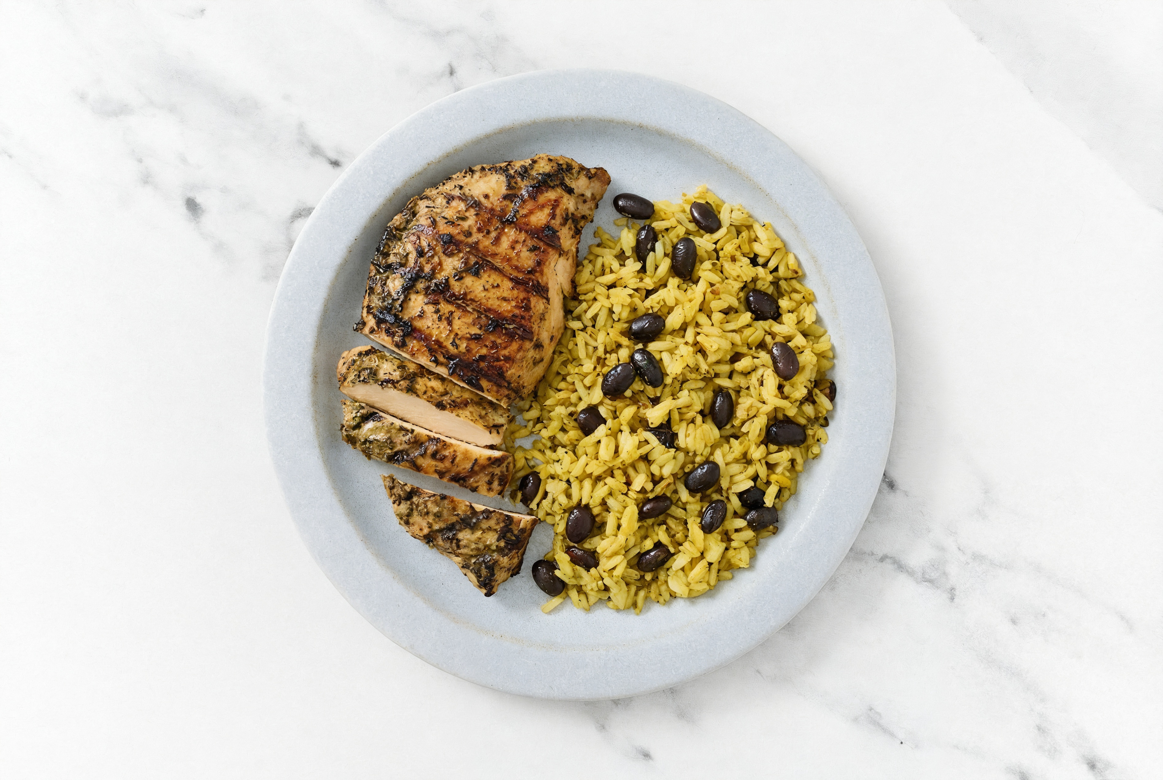 Grilled Chicken Mediterranean Breast + Rice with Beans
