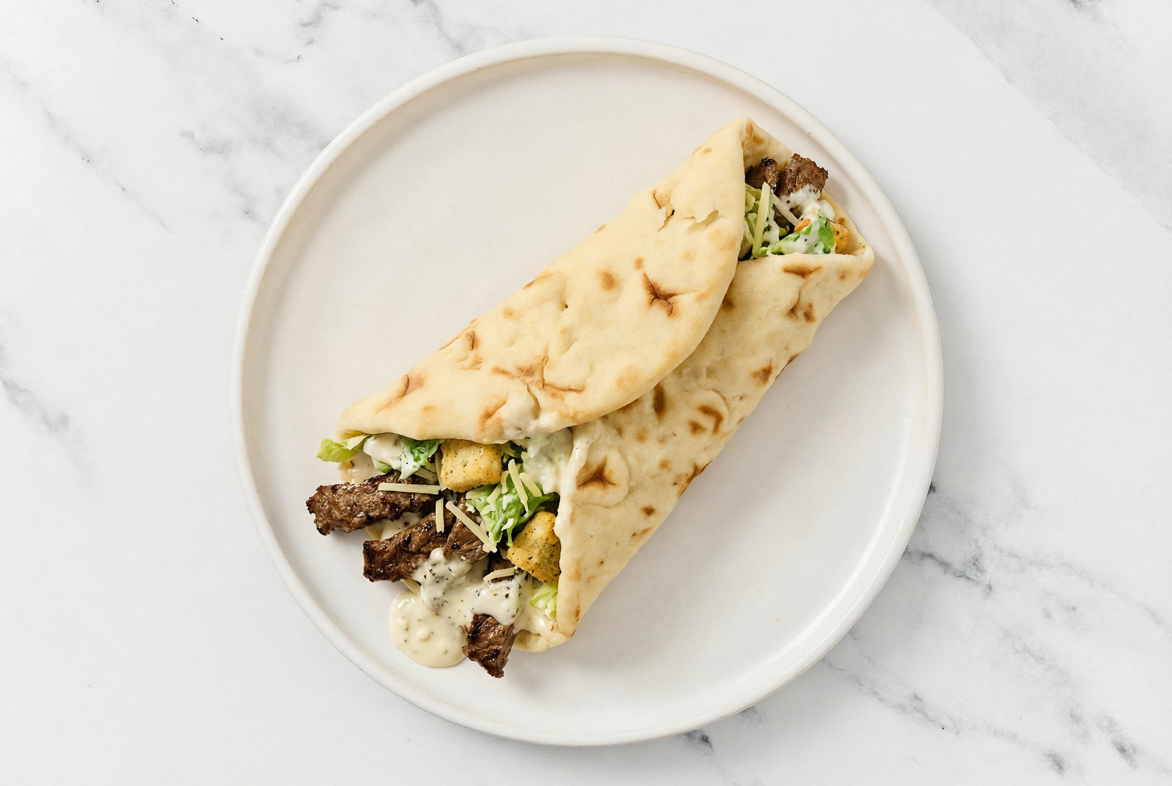 Garlicky Caesar Barbacoa Wrap