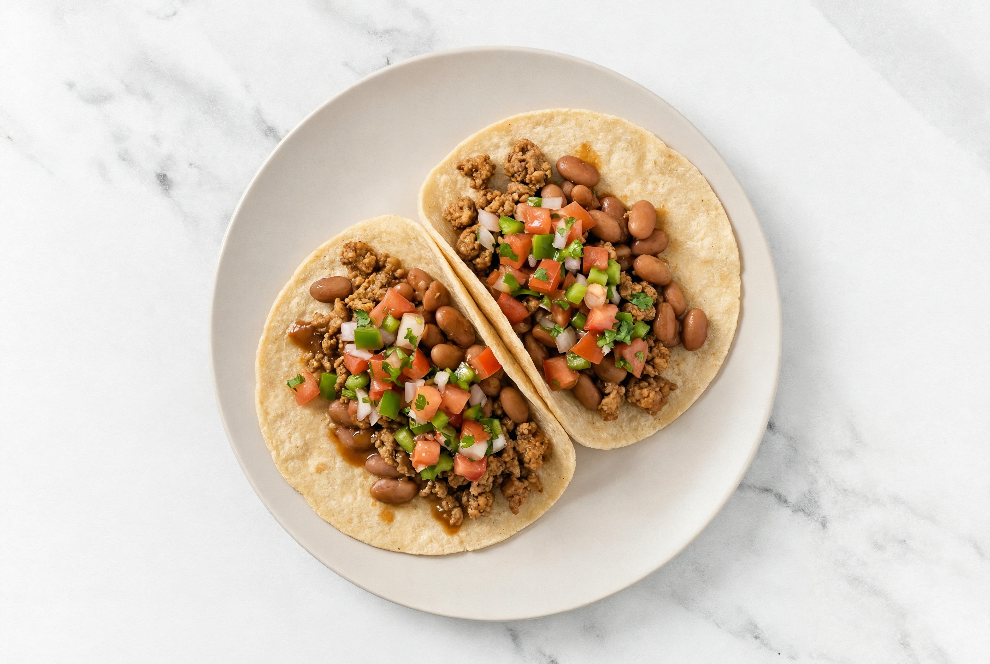 Ground Turkey Tacos with Fresh Salsa & Pinto Beans