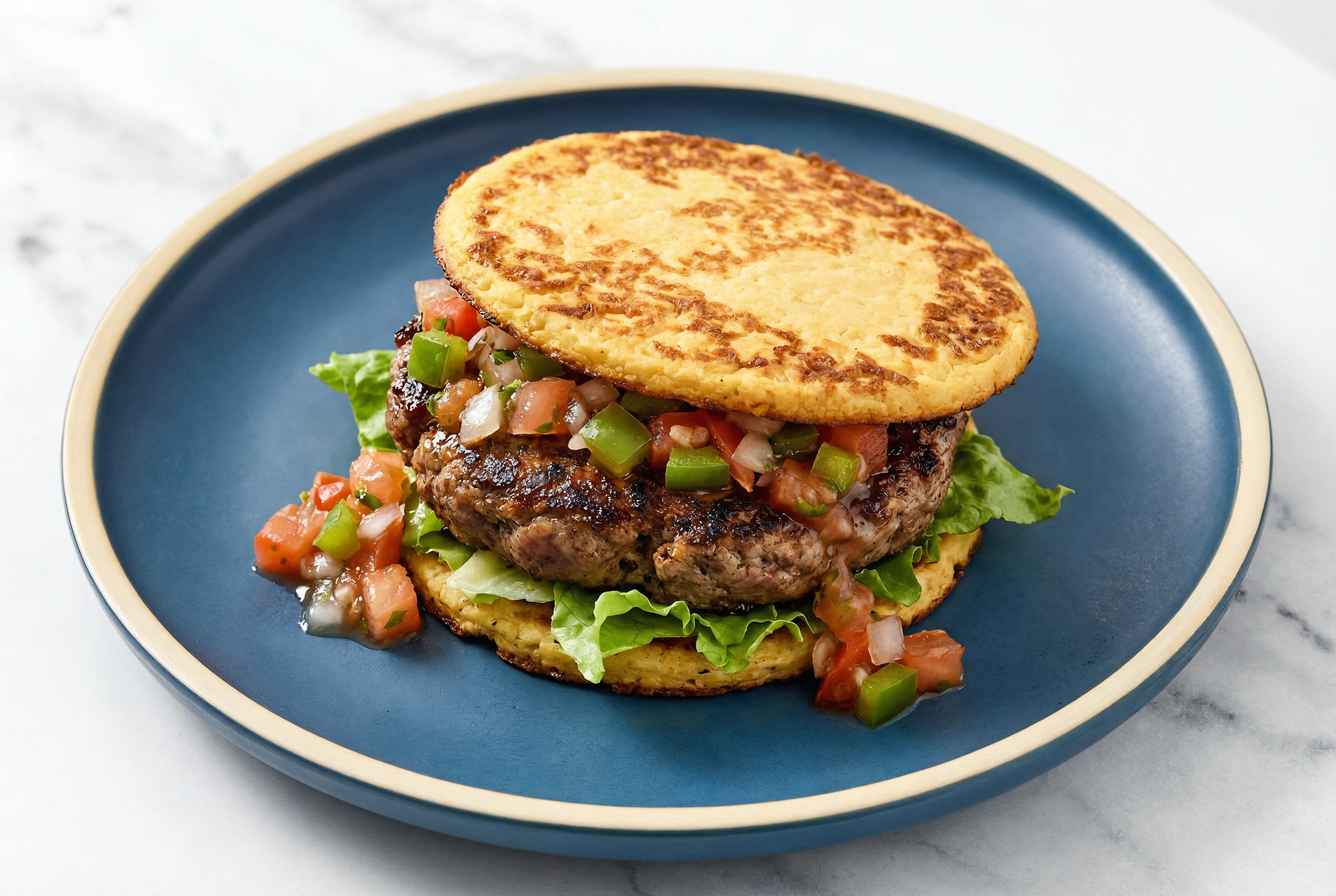 Low-Carb Blackened Wagyu Beef Burger