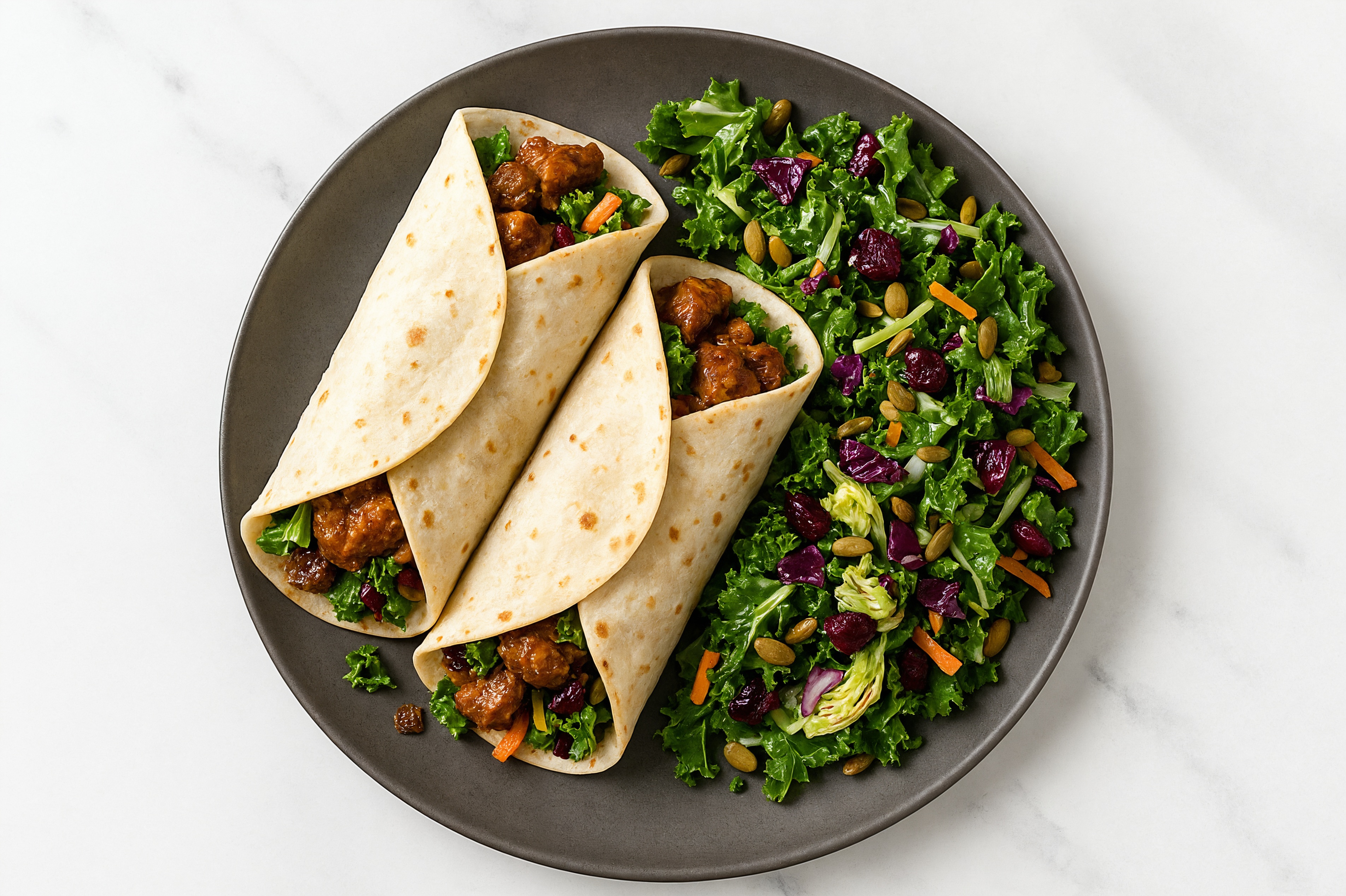 Tandoori Chicken Sweet Kale Salad Wrap