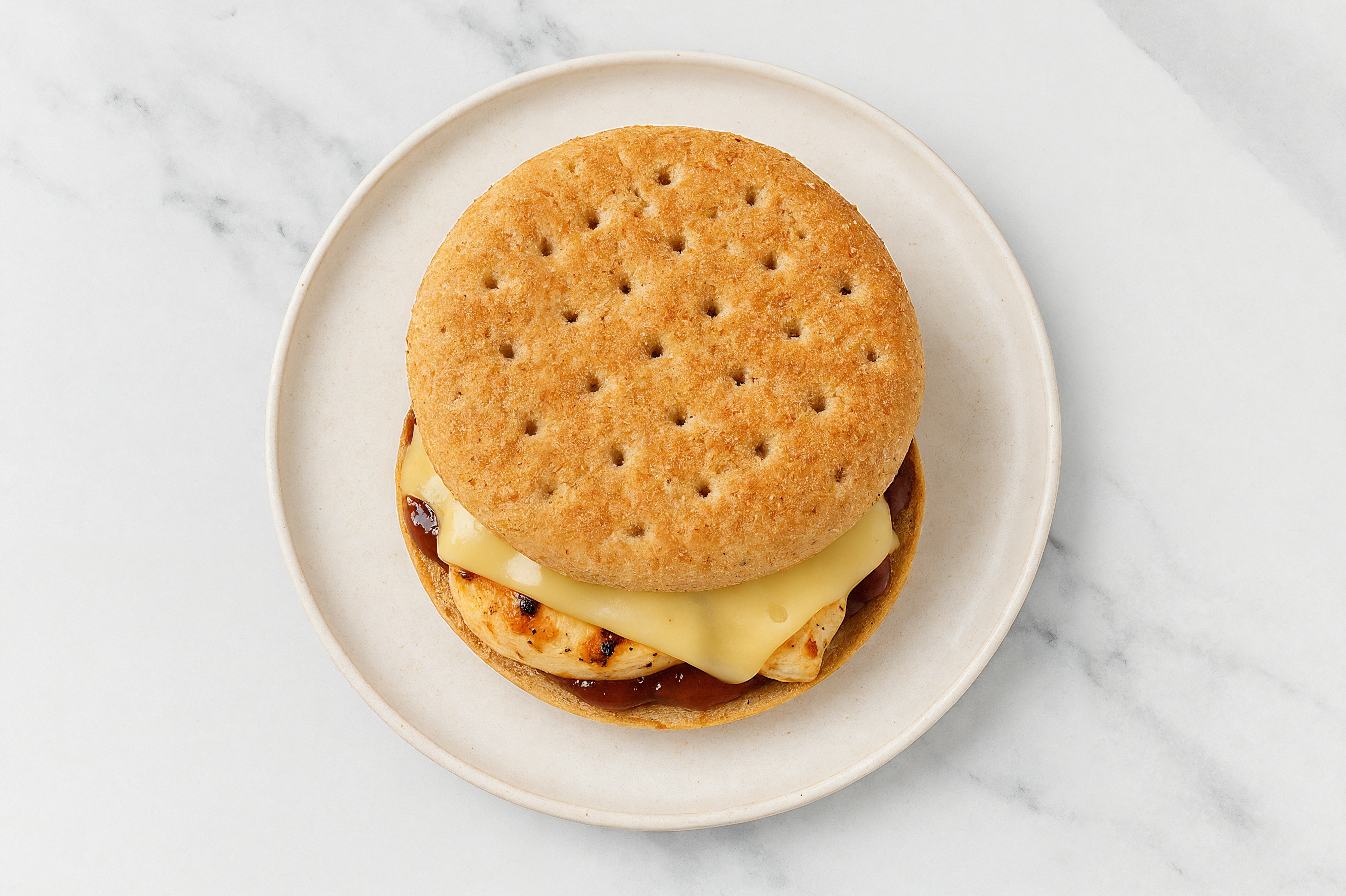 Herby Cheesy BBQ Seasoned Grilled Chicken Breast Sandwich