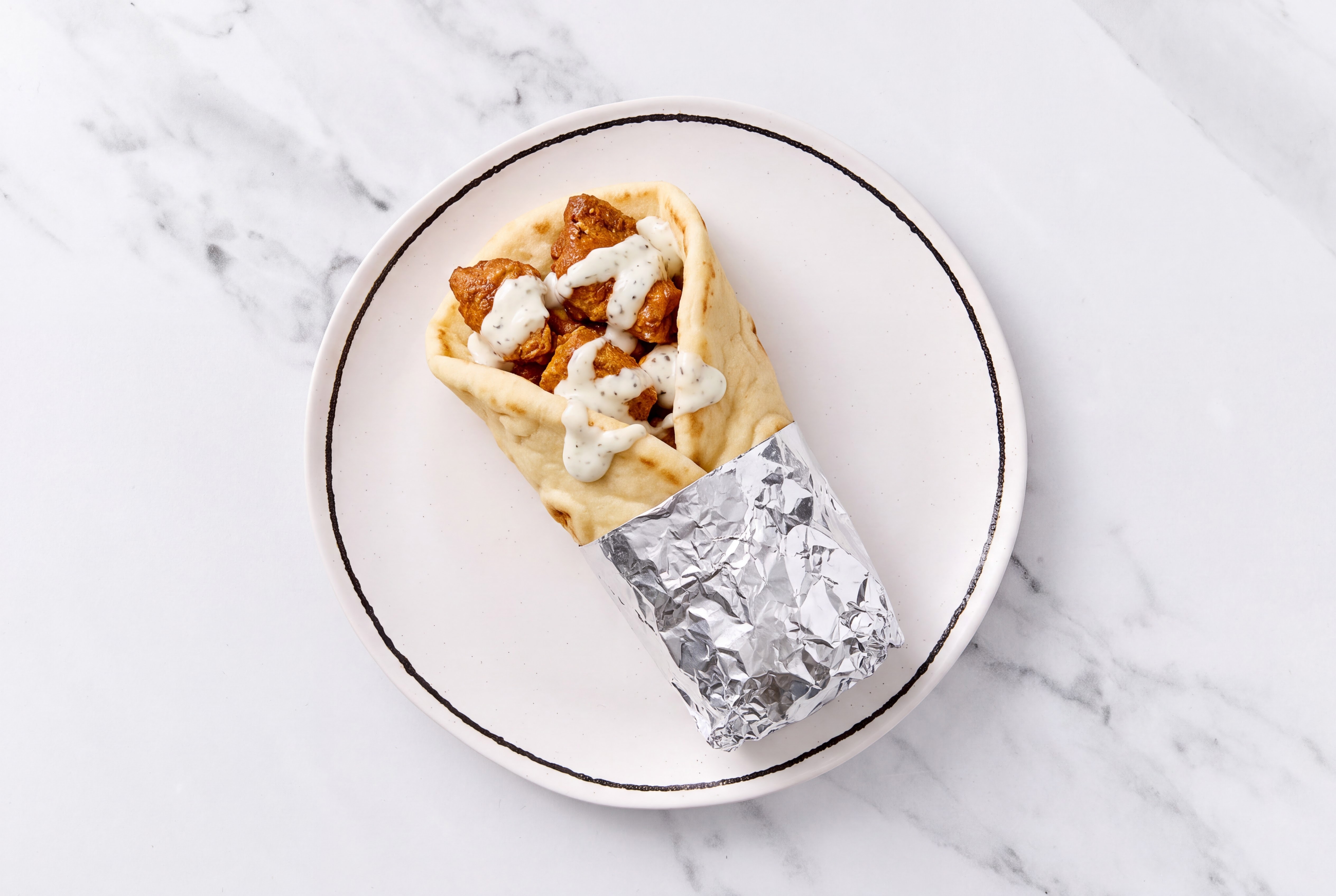 Creamy Garlic Tandoori Chicken Naan Wrap