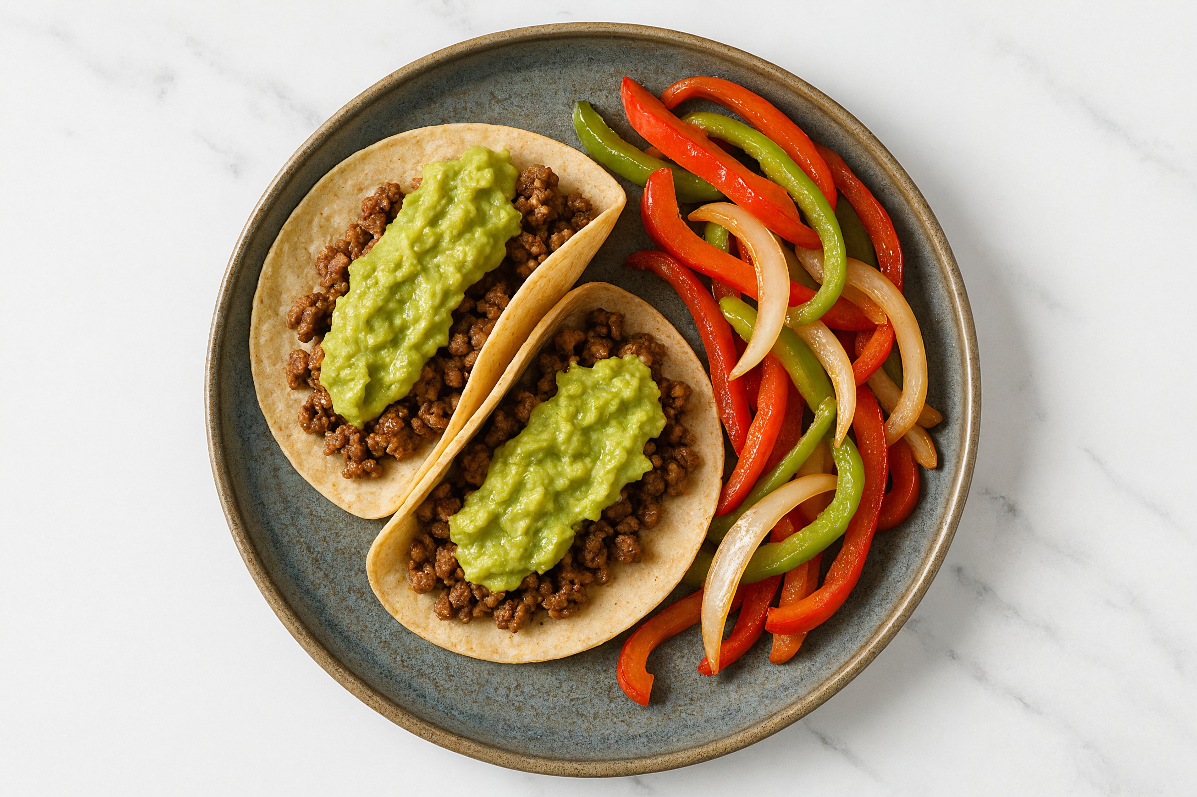Ground Beef + Guacamole Tacos on Sea Salt Almond Flour Tortillas