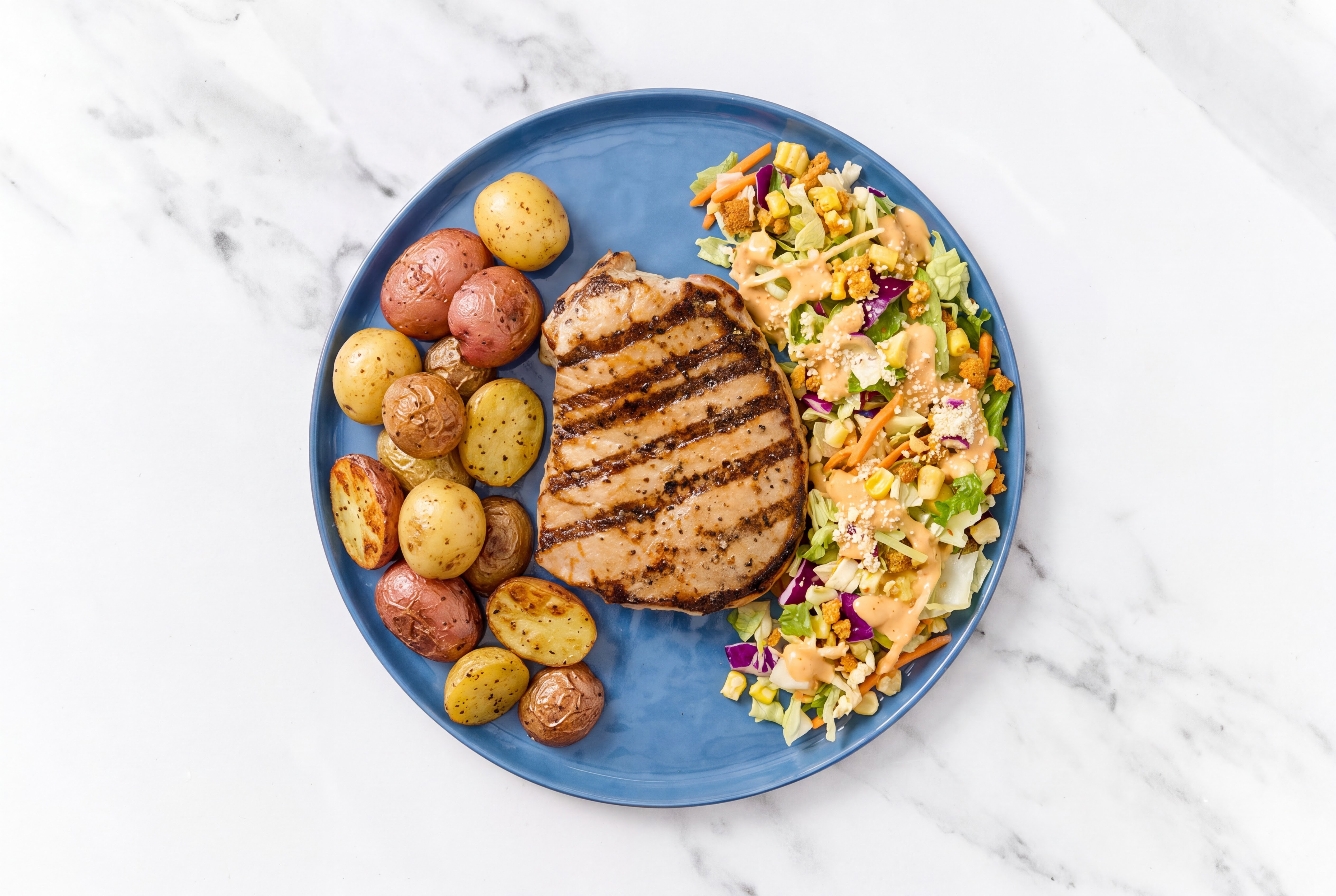Grilled Pork Chops + Street Corn Chopped Salad