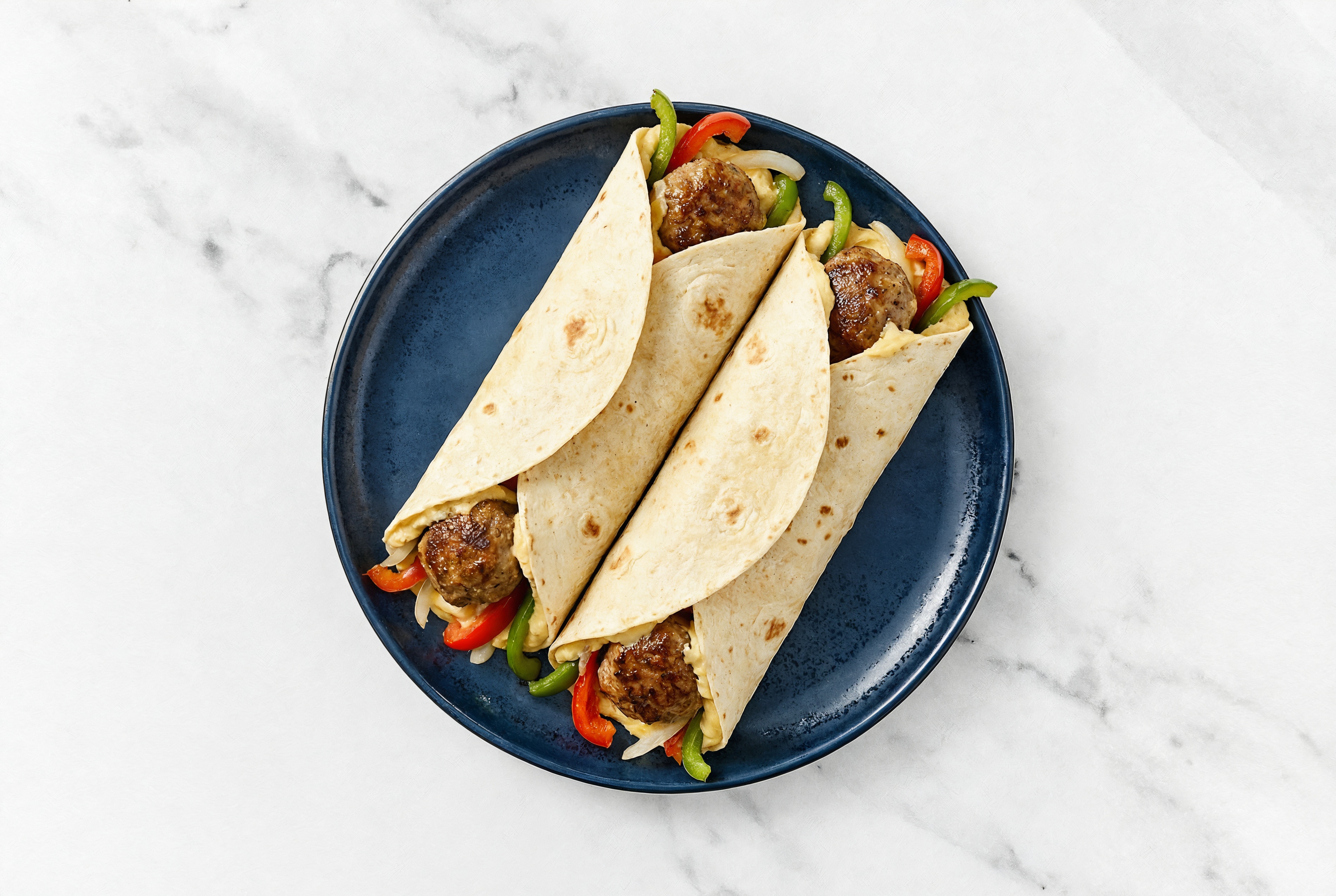 Whole Grain Olive Oil Sea Salt Hummus Meatball Wrap