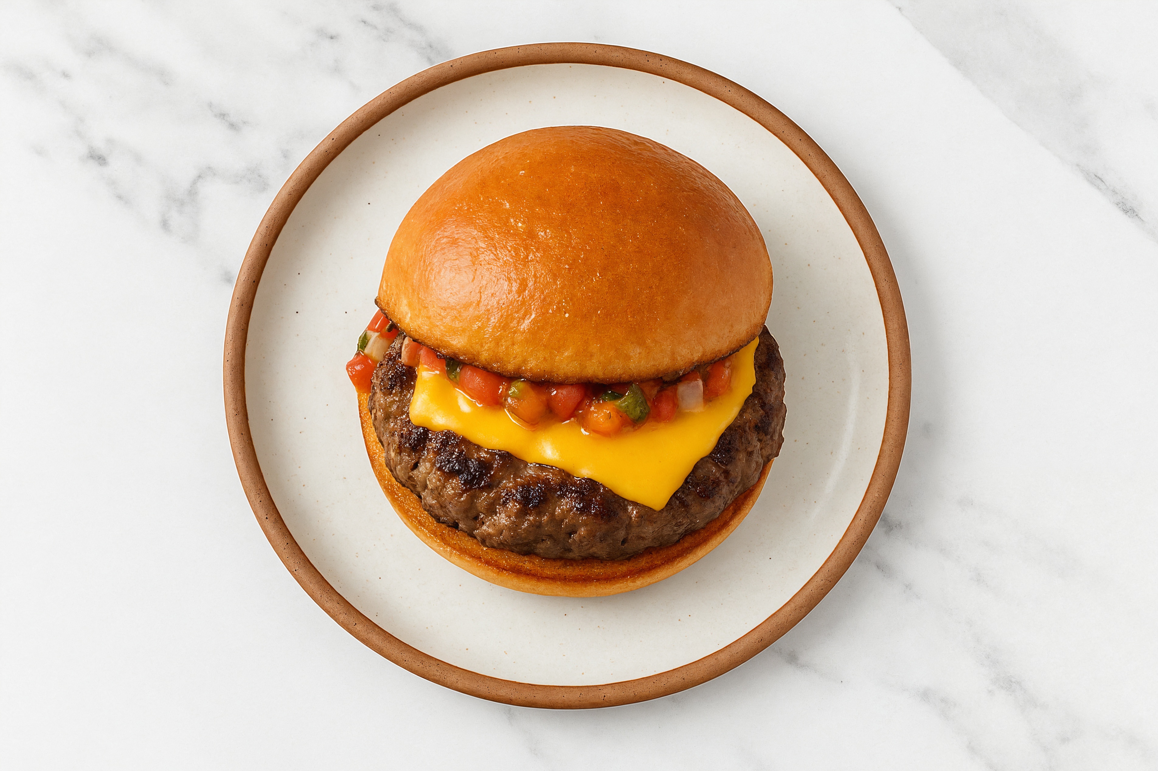 Lamb Burger on Brioche with Salsa & American