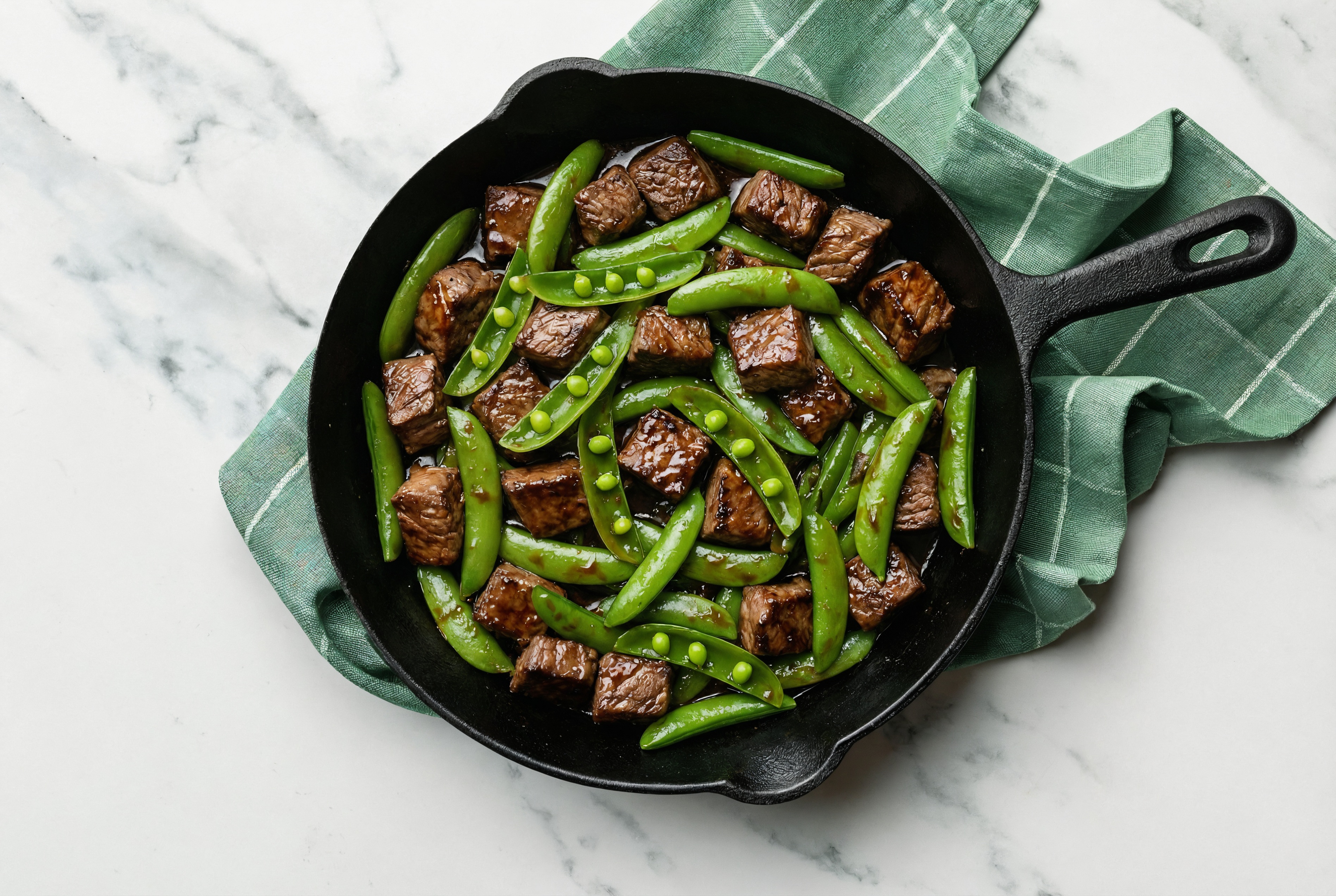 Japanese BBQ Beef Filet Stir-Fry with Snap Peas