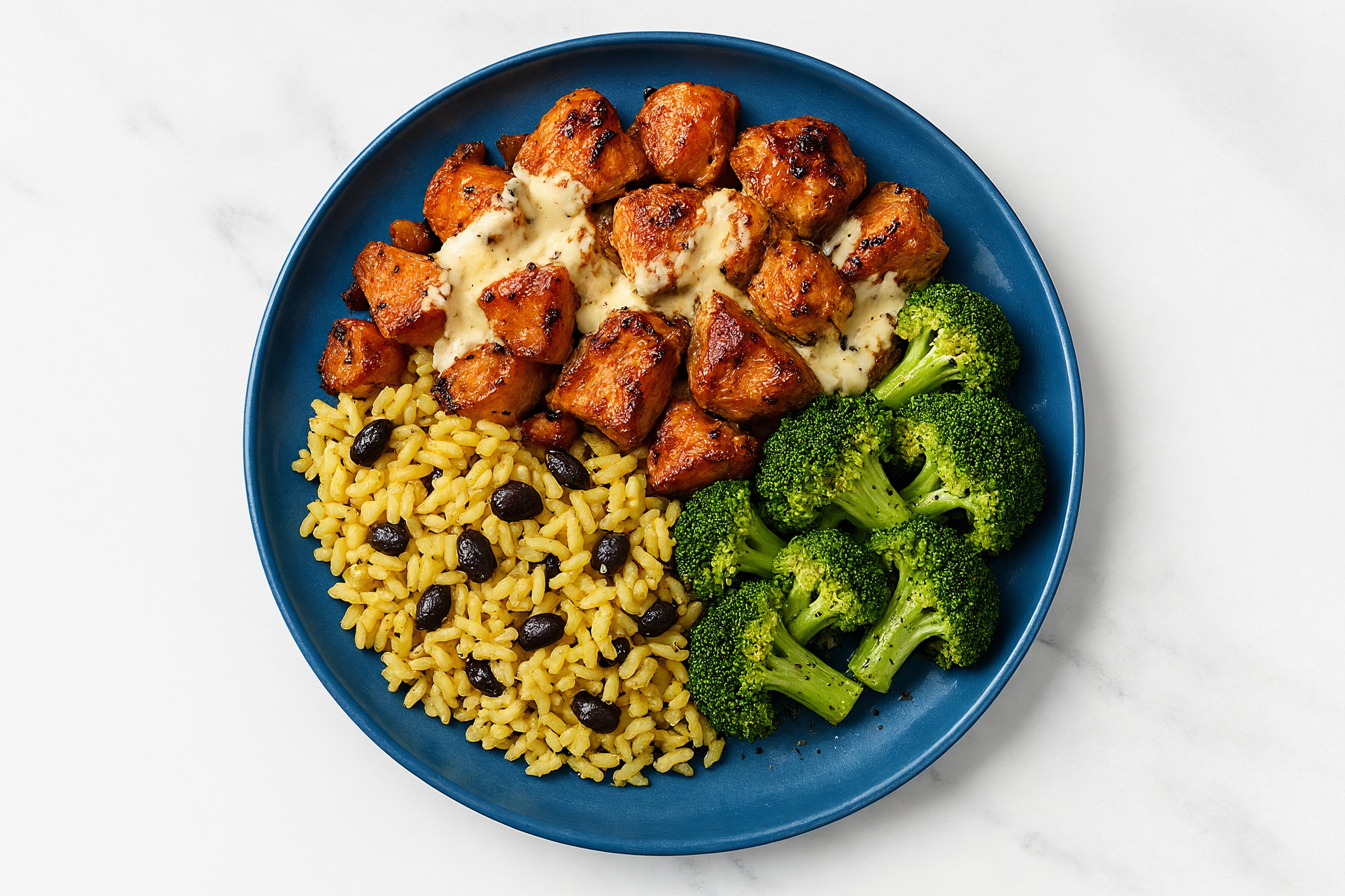 Classic Chicken Dinner with Seasoned White Rice + Black Beans