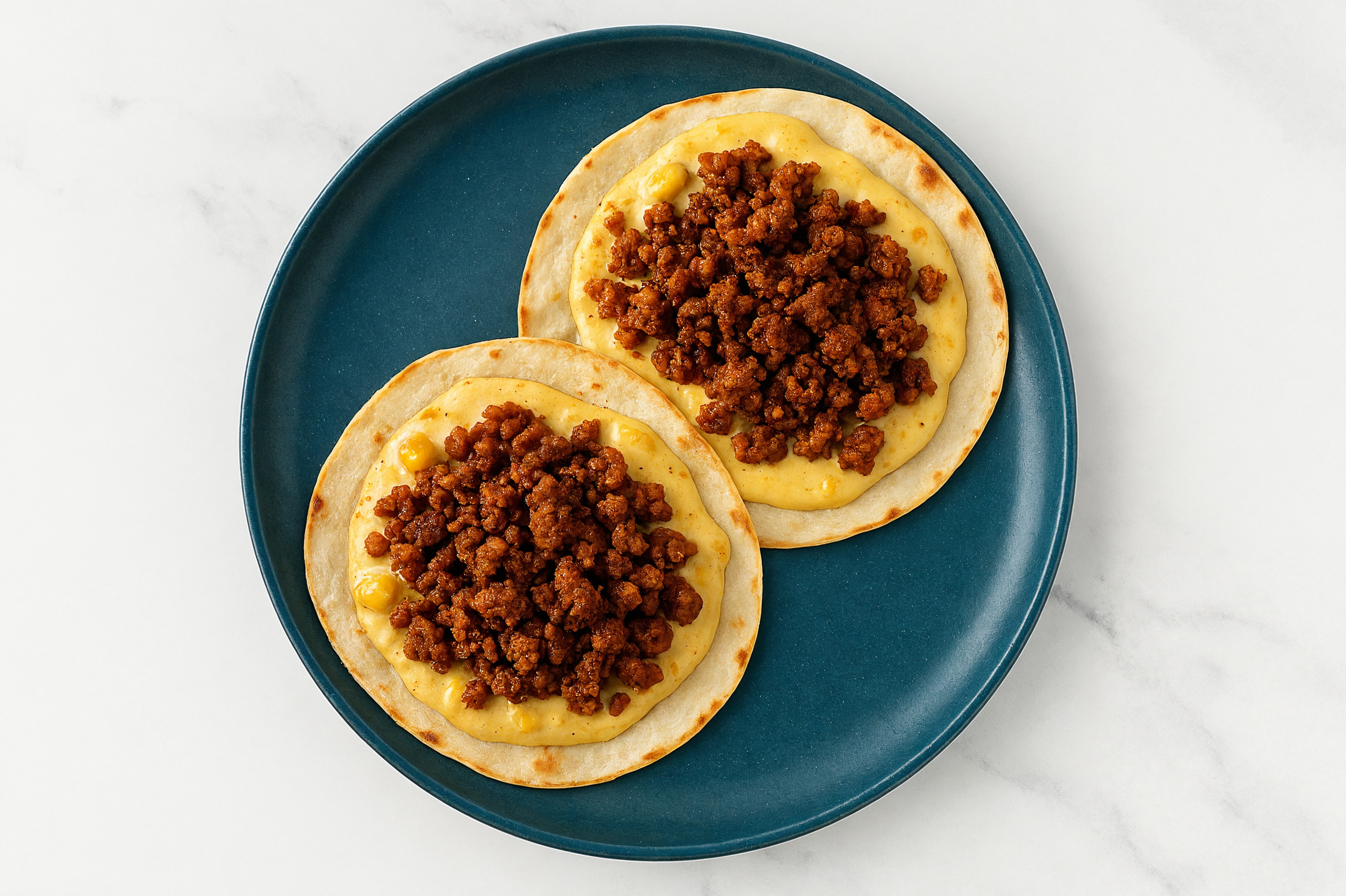 Plant-Based "Chorizo" + Mexican Street Corn Tostada