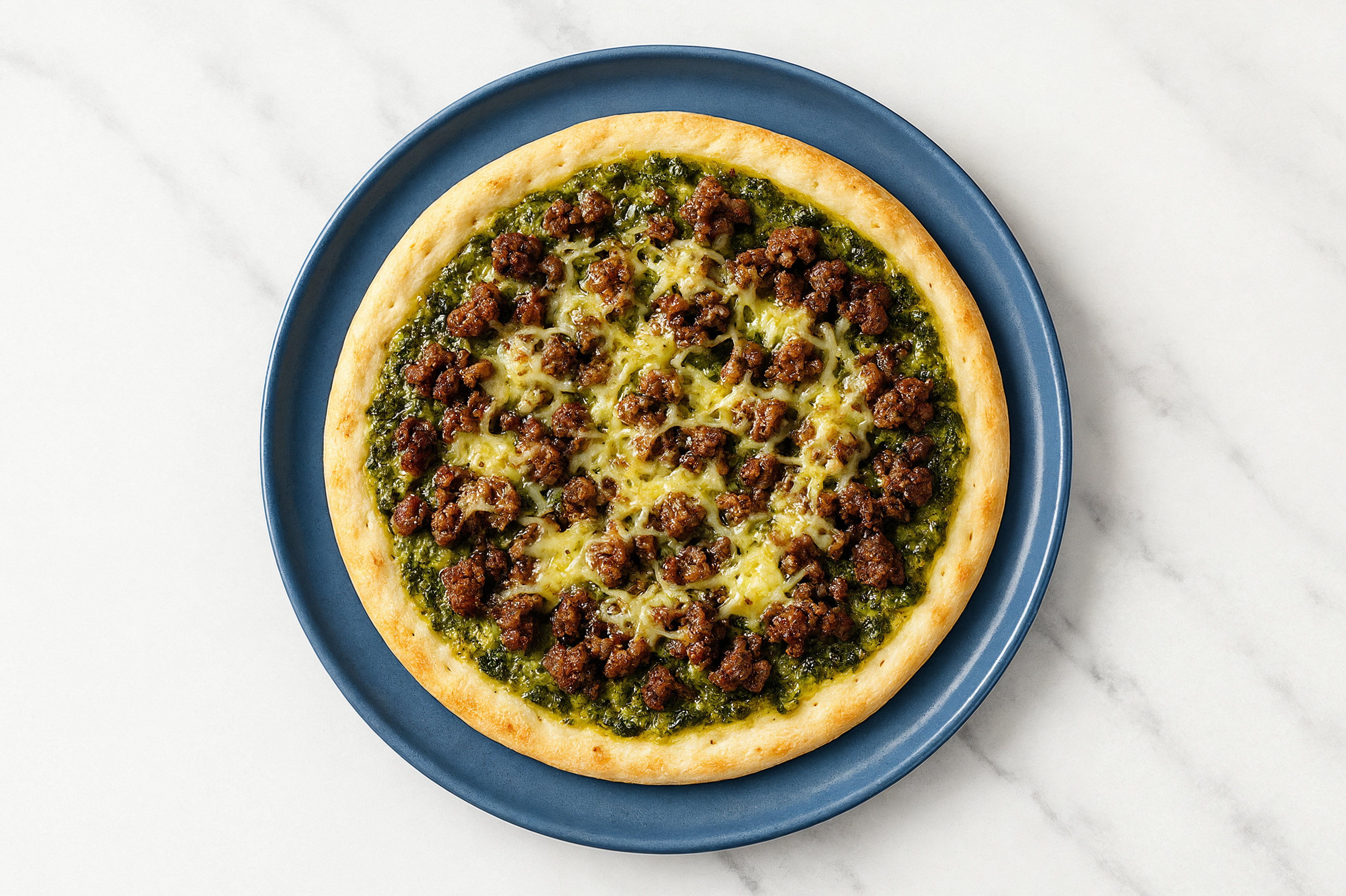 Pesto Ground Beef Gluten-Free Pizza