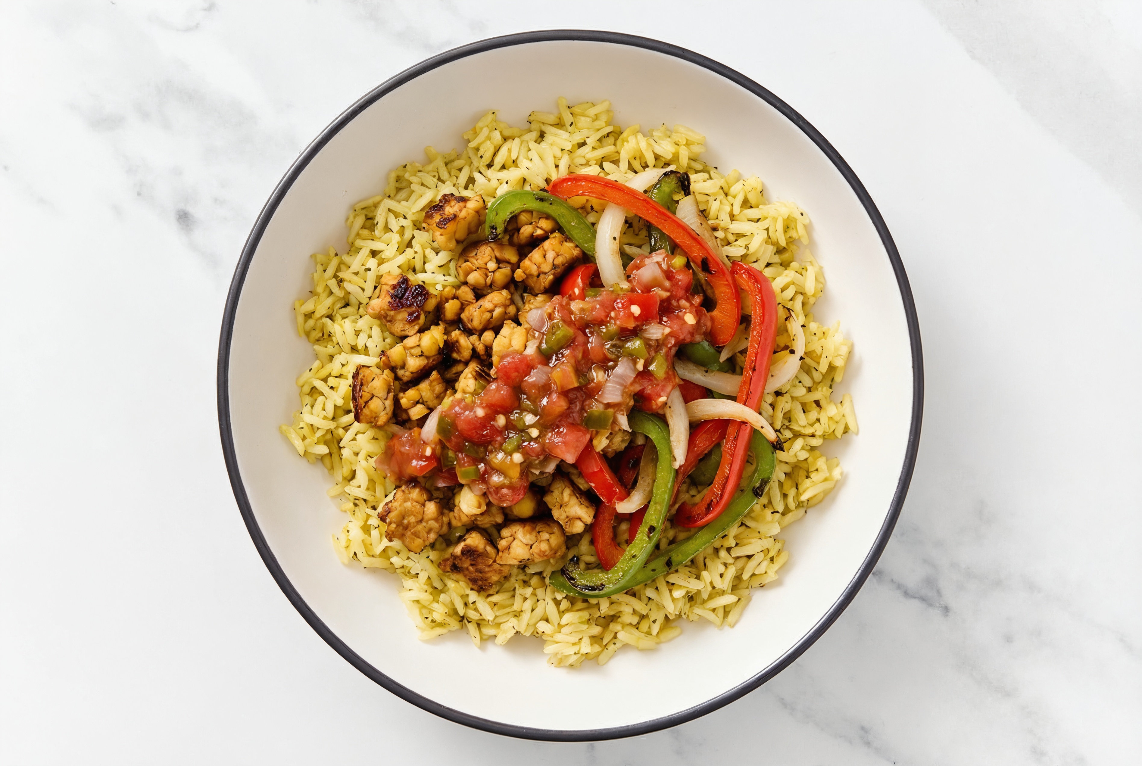 Extra-Fresh Tempeh Fajita Seasoned Jasmine Rice Bowl