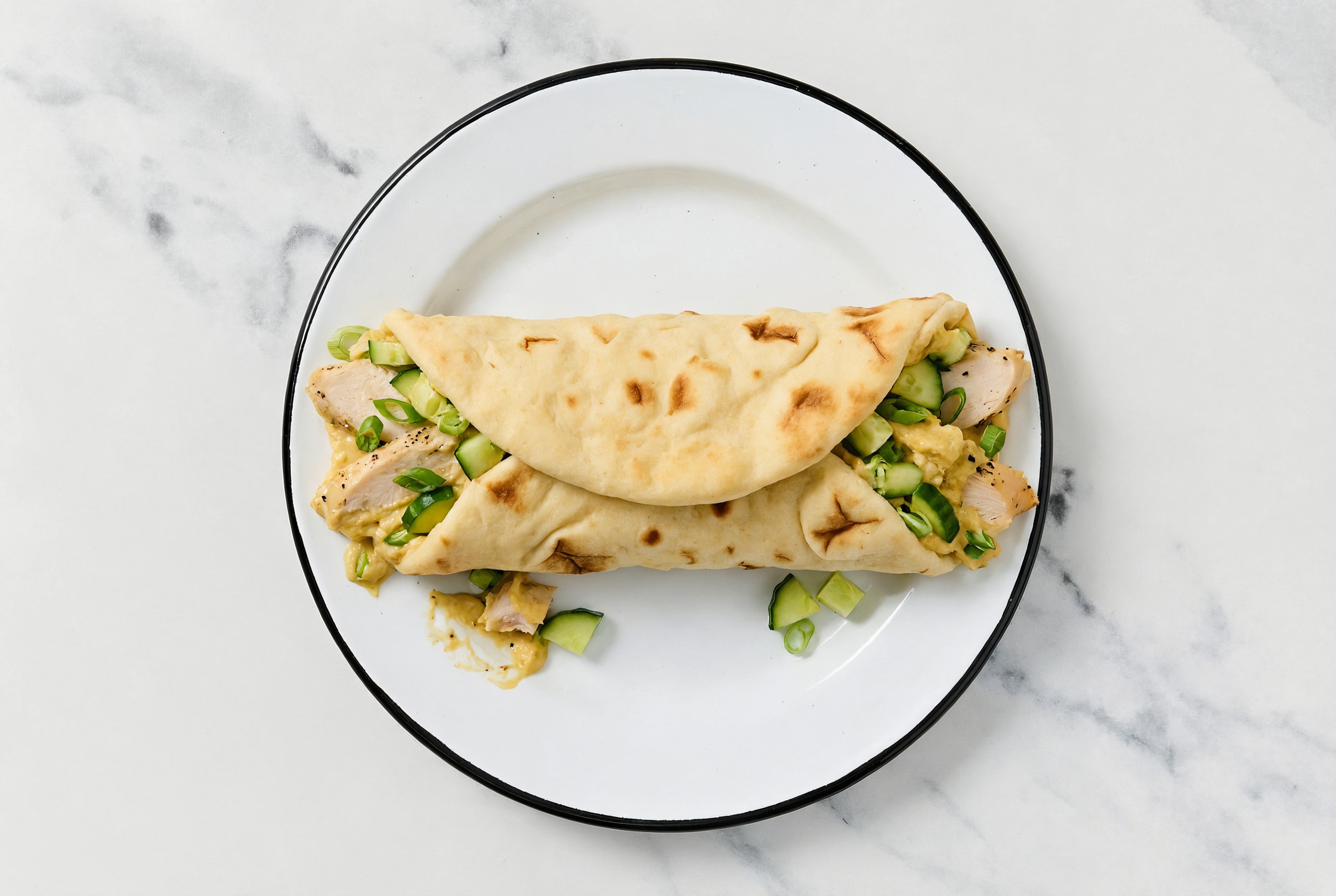 Super Simple Cucumber French Onion Hummus Chicken Salad Wrap
