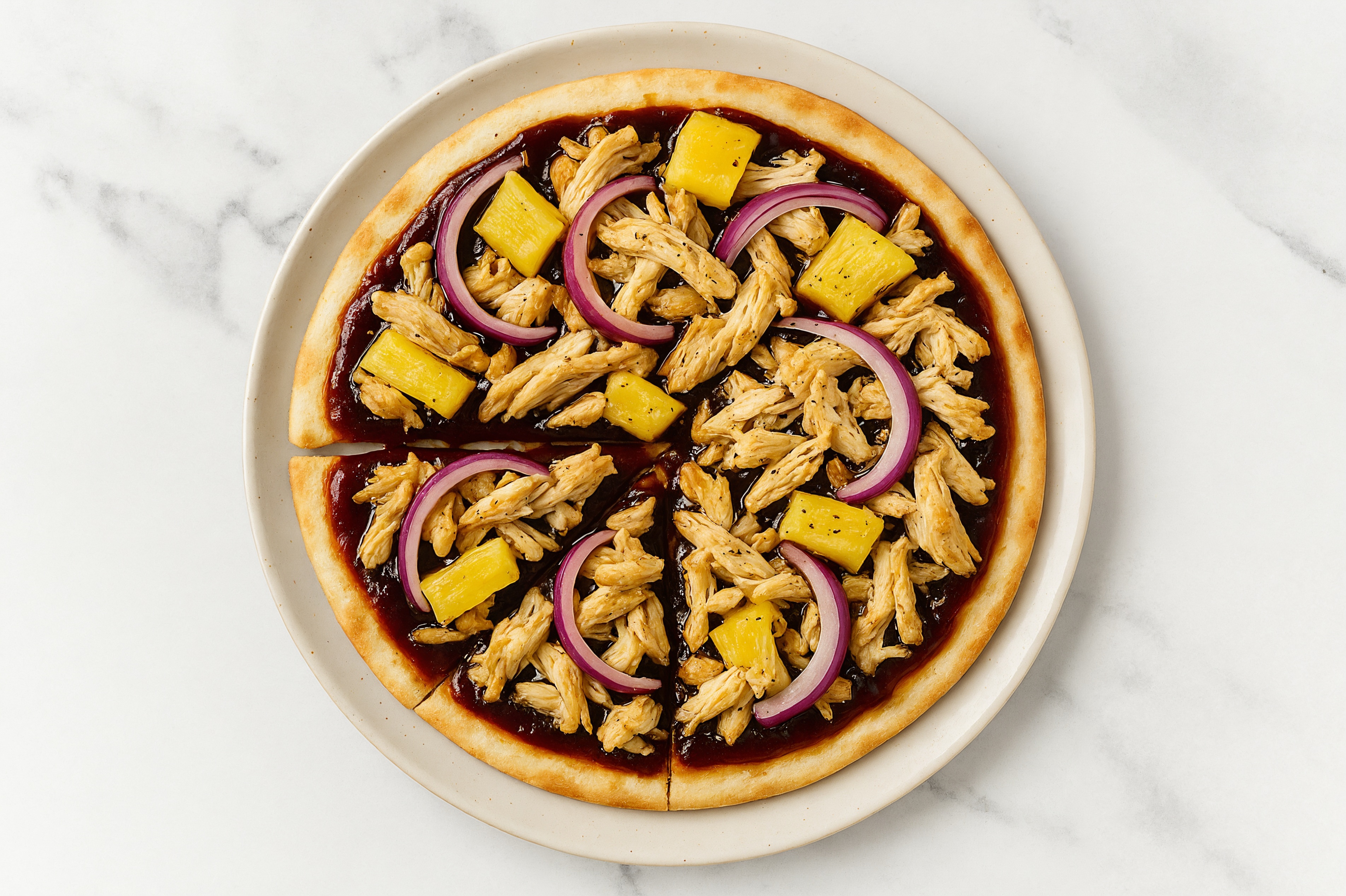 BBQ Chicken with Pineapple + Red Onion Gluten-Free Pizza Crusts