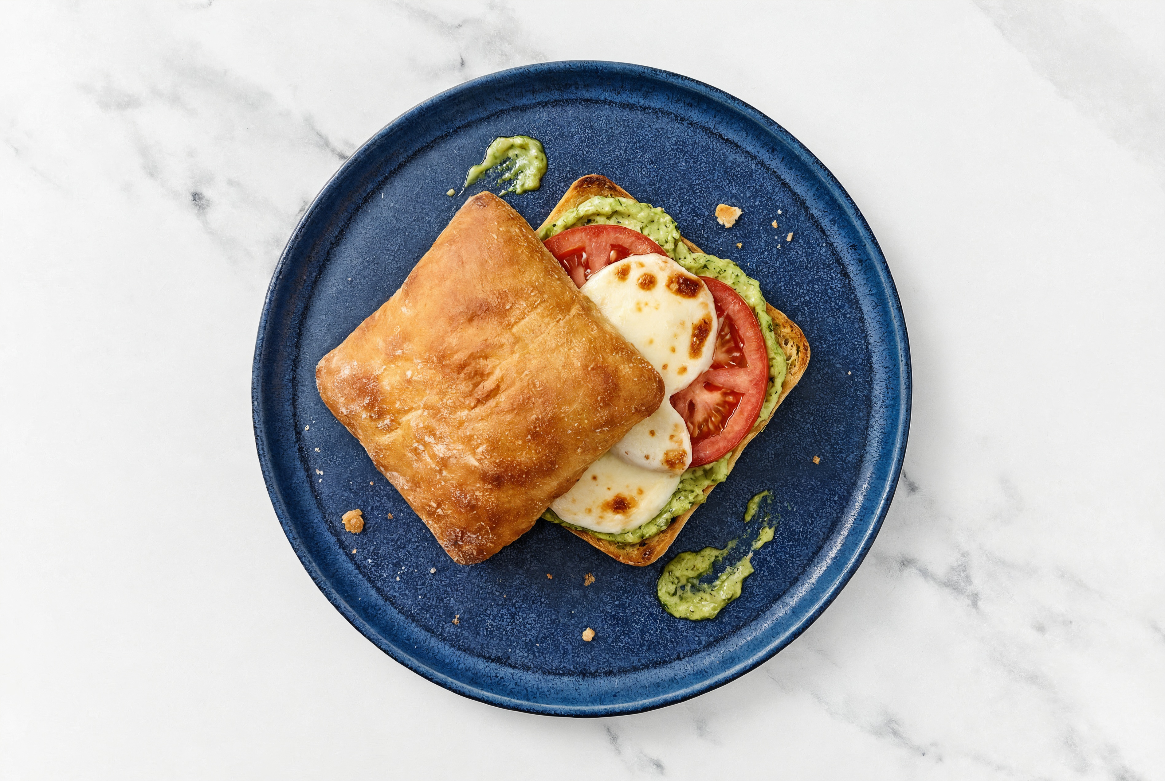Ciabatta Roll Caprese with Traditional Mozzarella