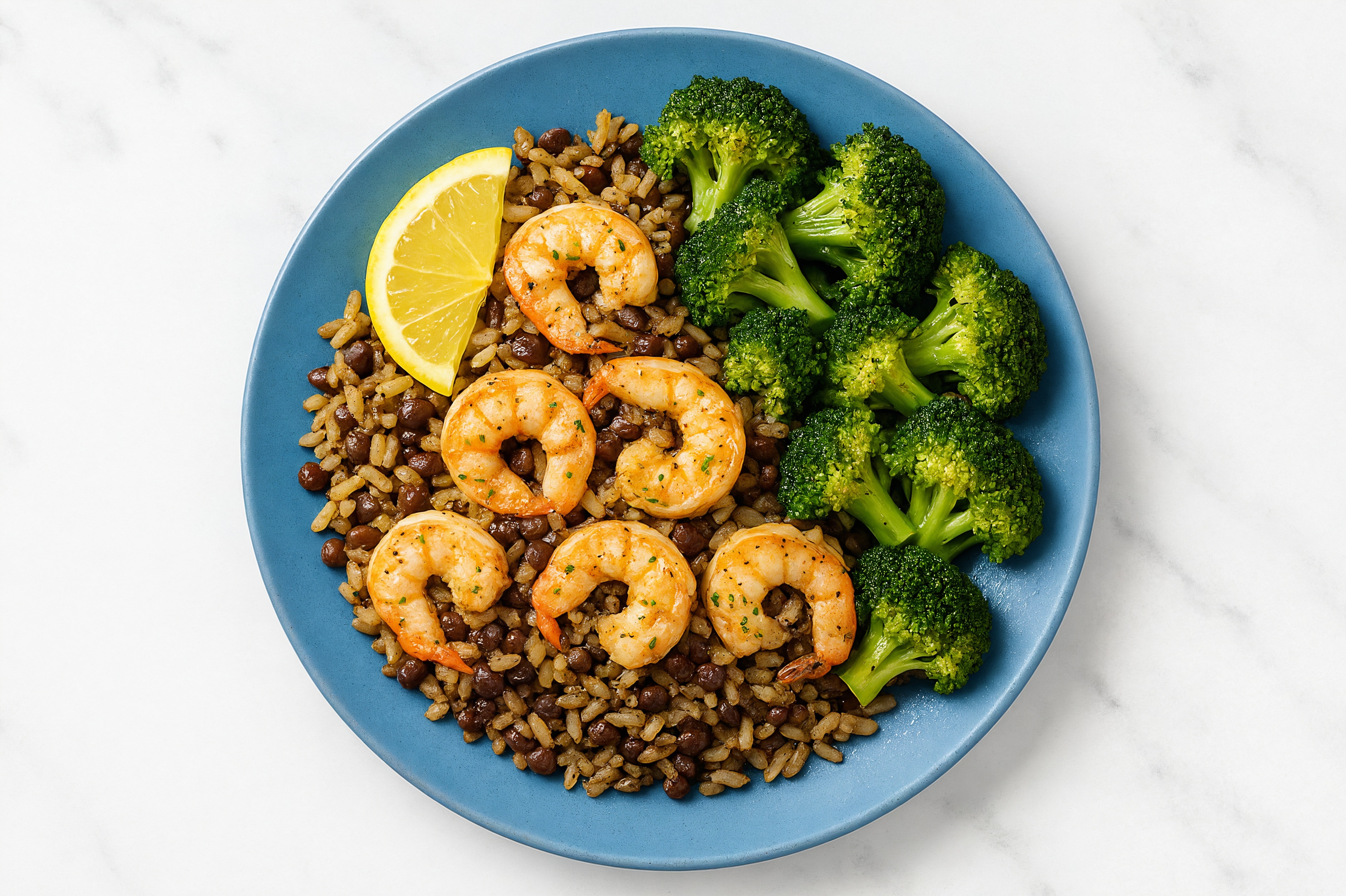Lemony Shrimp + Organic Broccoli Power Bowl