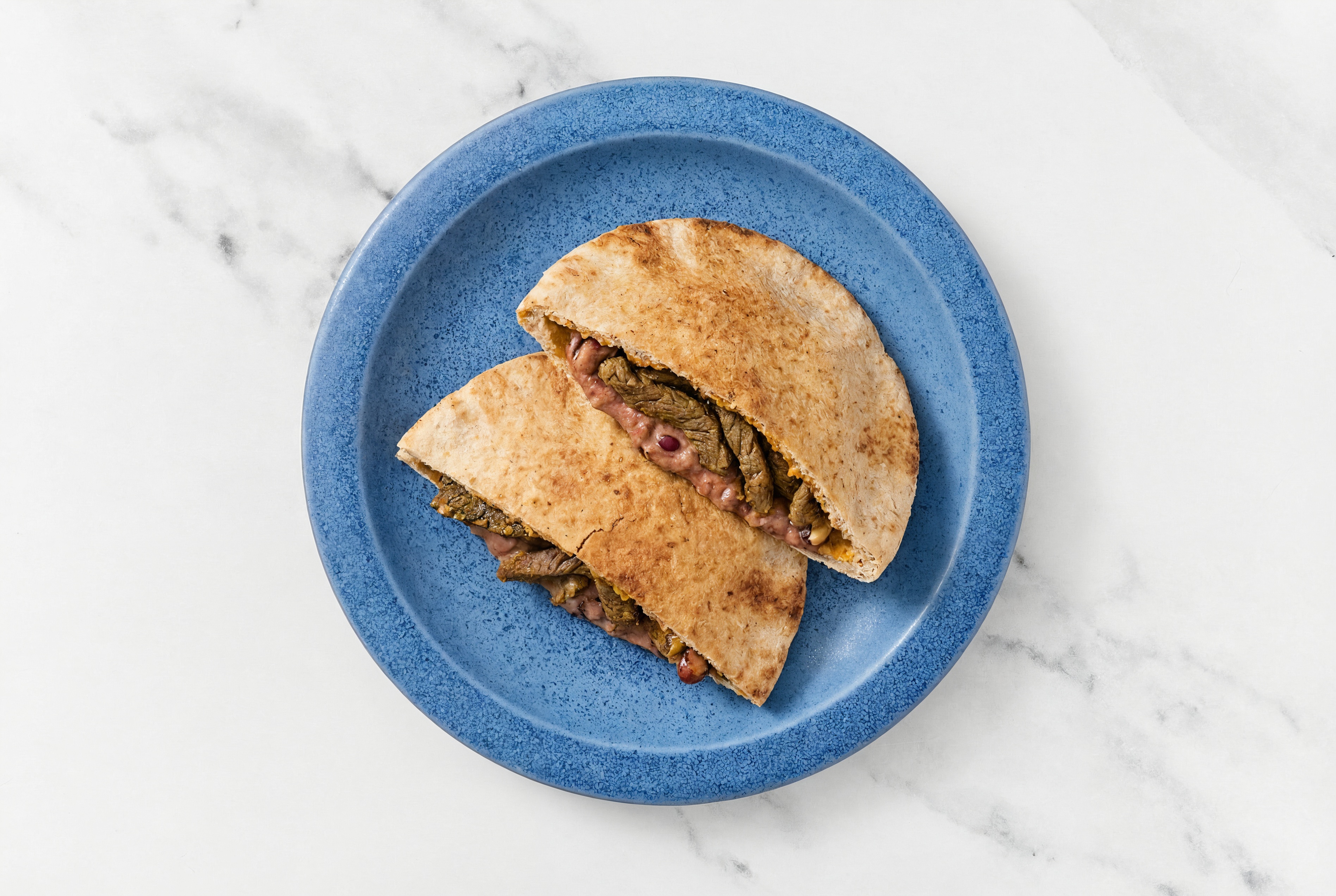 Cozy Curry Beef + Homemade Hummus Whole Grain Pita Pockets Pocket