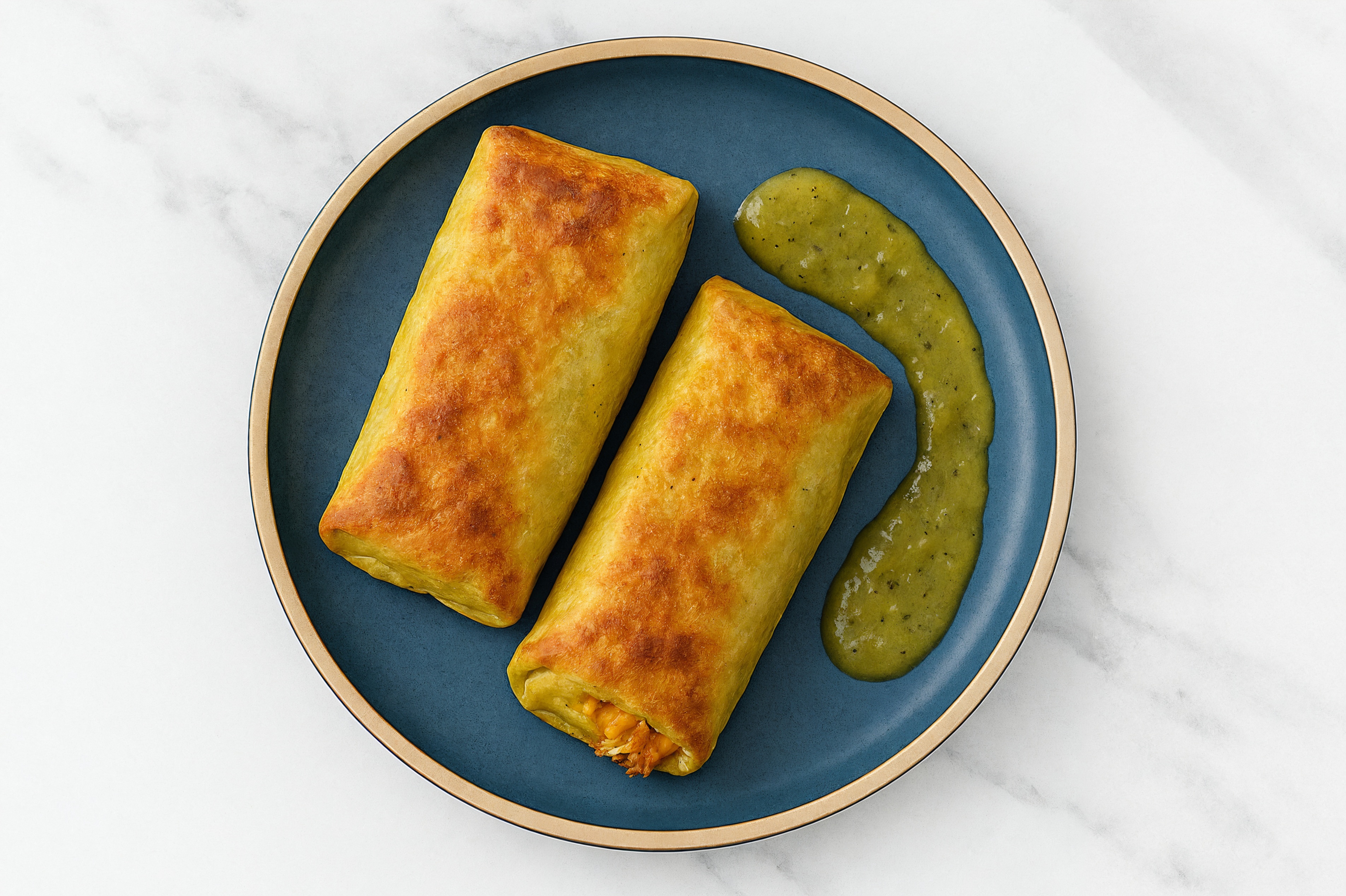  Green Chile Chicken n Cheese Chimichangas with Shredded Sharp Cheddar Cheese