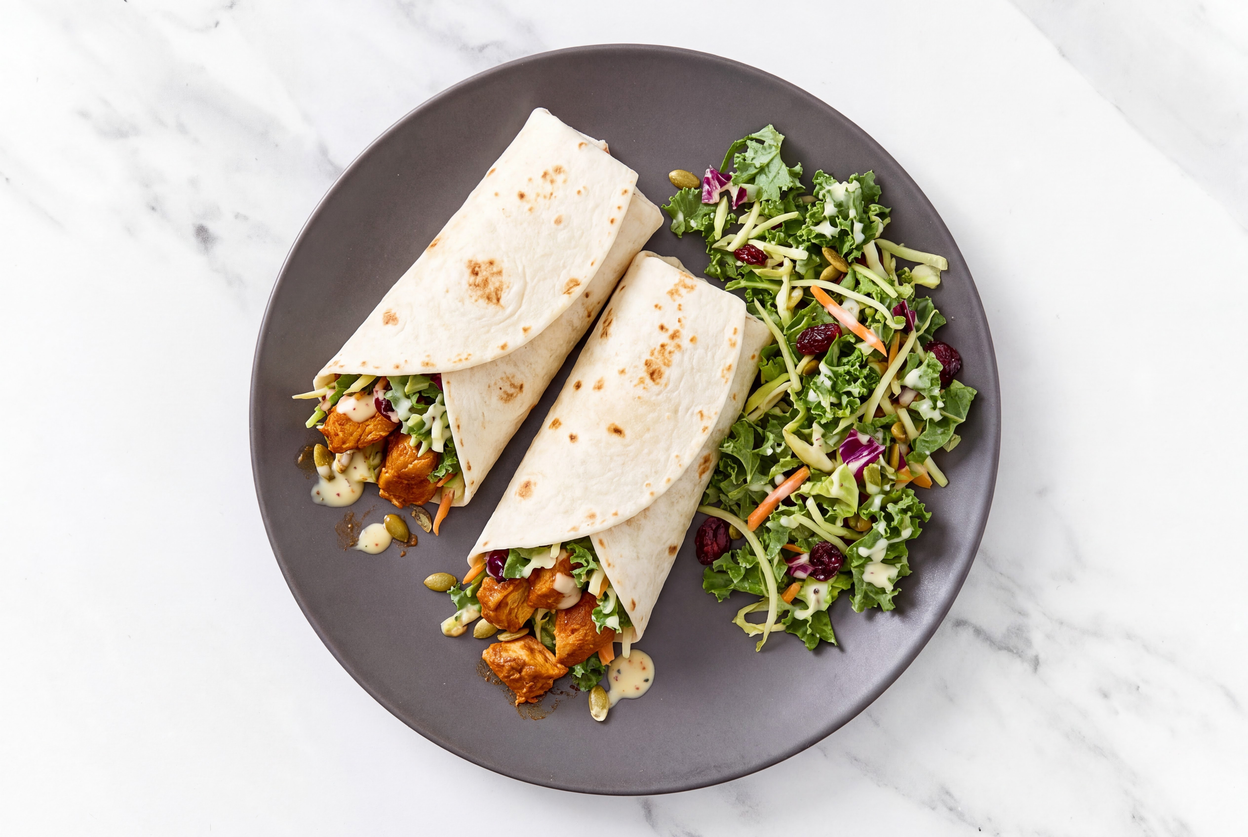 Tandoori Chicken Sweet Kale Salad Wrap