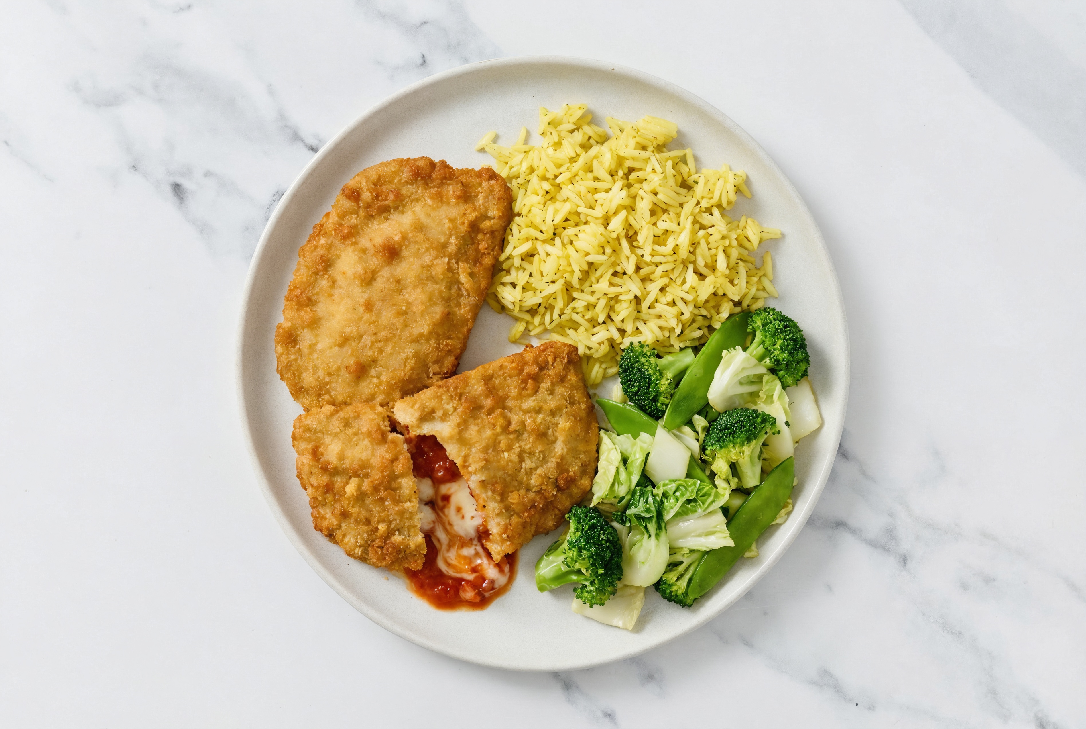 "Chicken" Parm with Bok Choy & Jasmine Rice