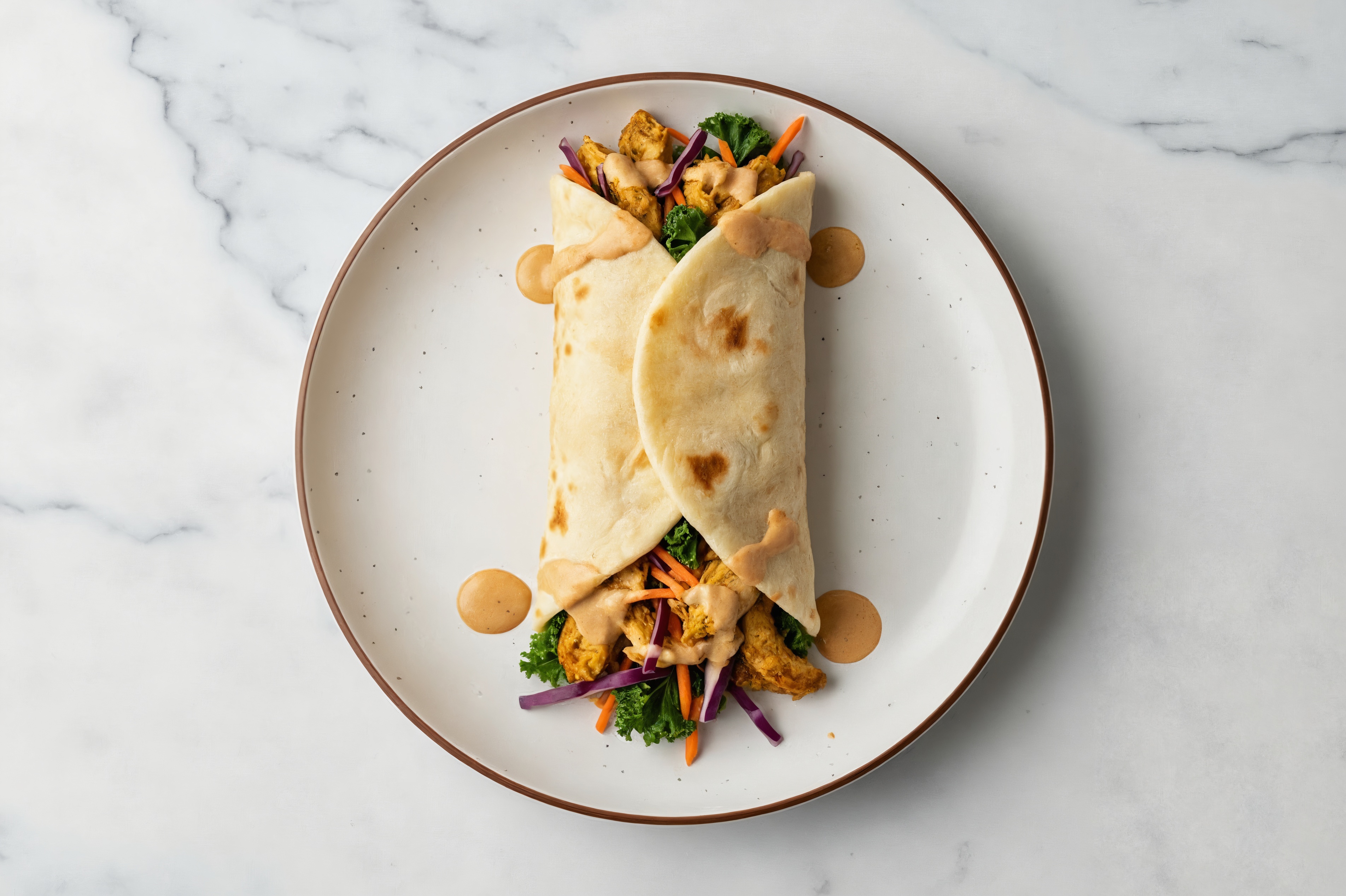 Creamy BBQ Chicken Shawarma Wrap