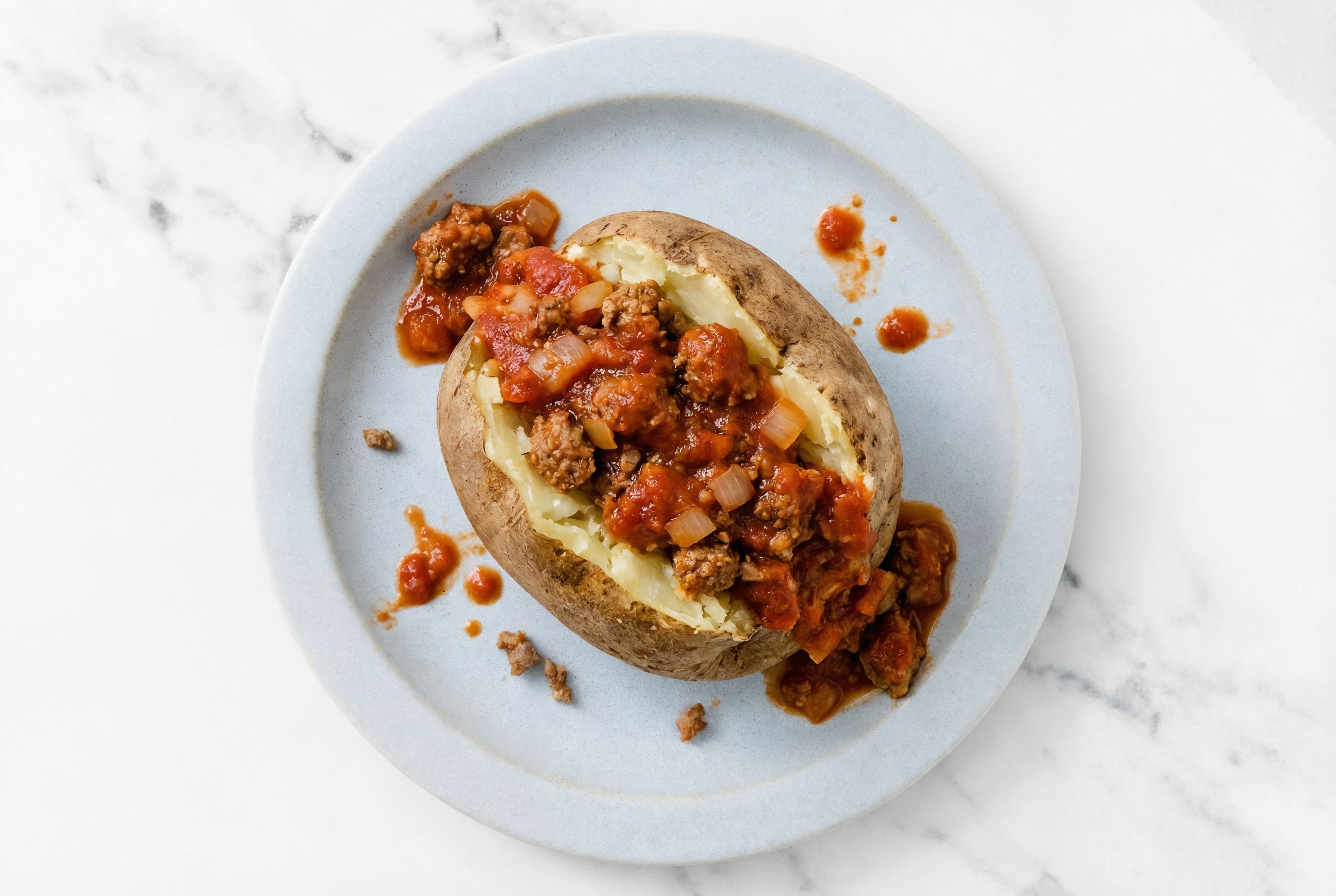 Savory Simple Sloppy Joes Stuffed Microwave-Ready Russet Potato