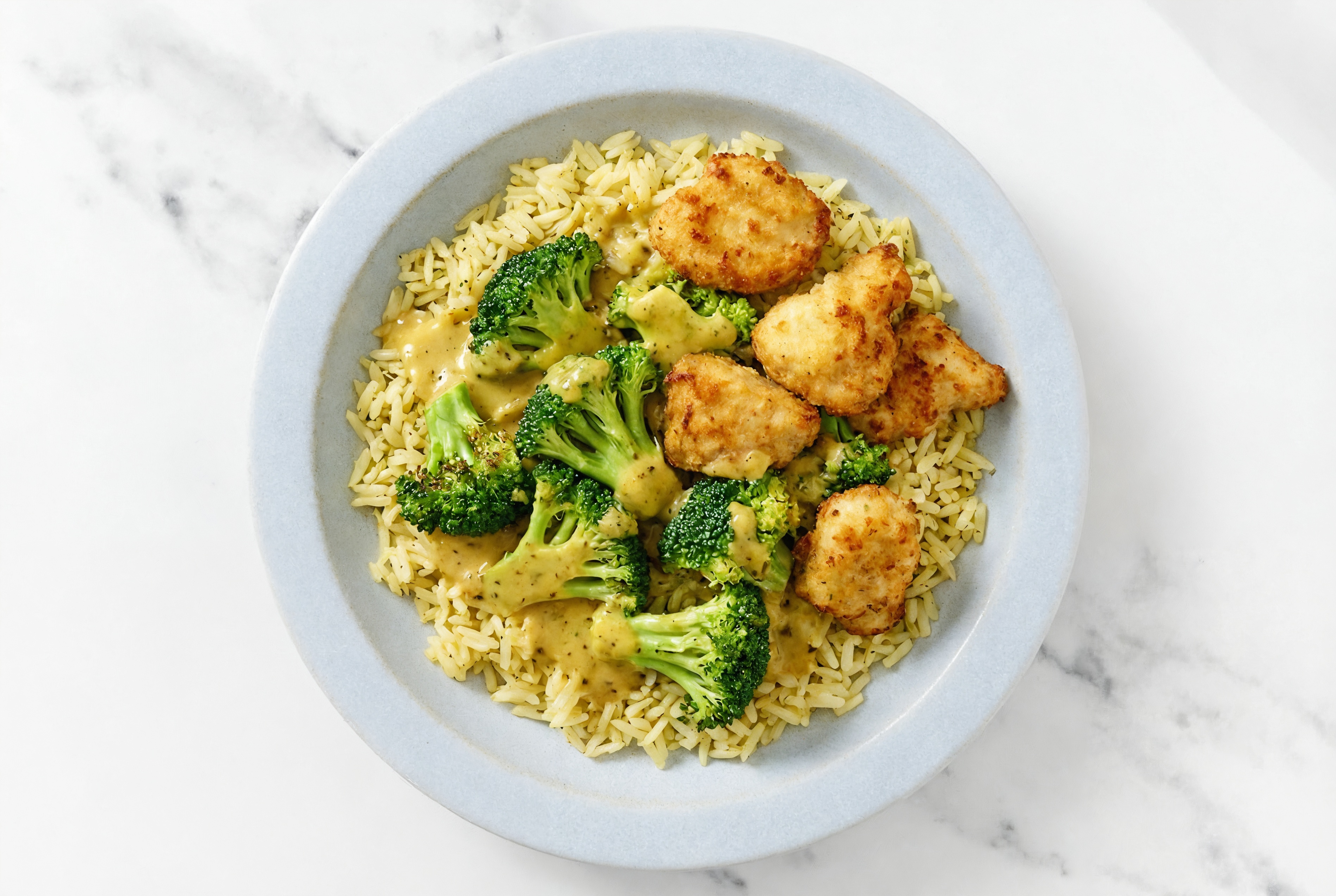 Jasmine Rice Bowl with Chicken Nuggets + Organic Broccoli Florets
