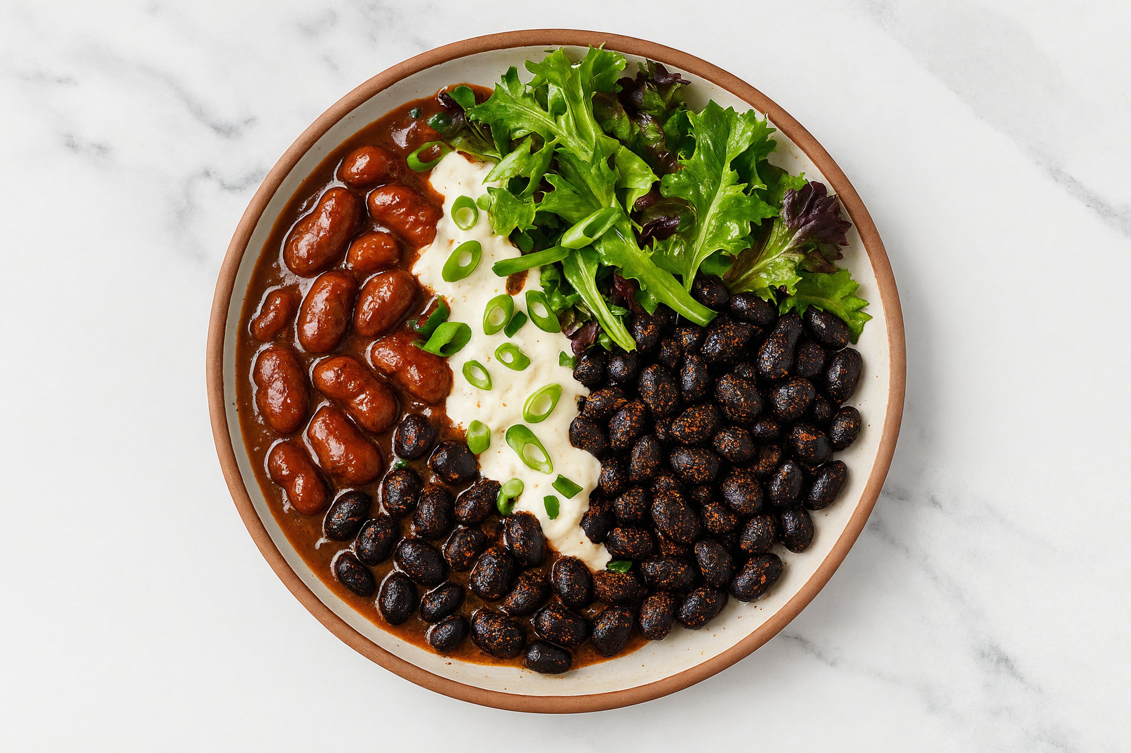  Spicy Creole Bean Bowl with Garlic Sauce