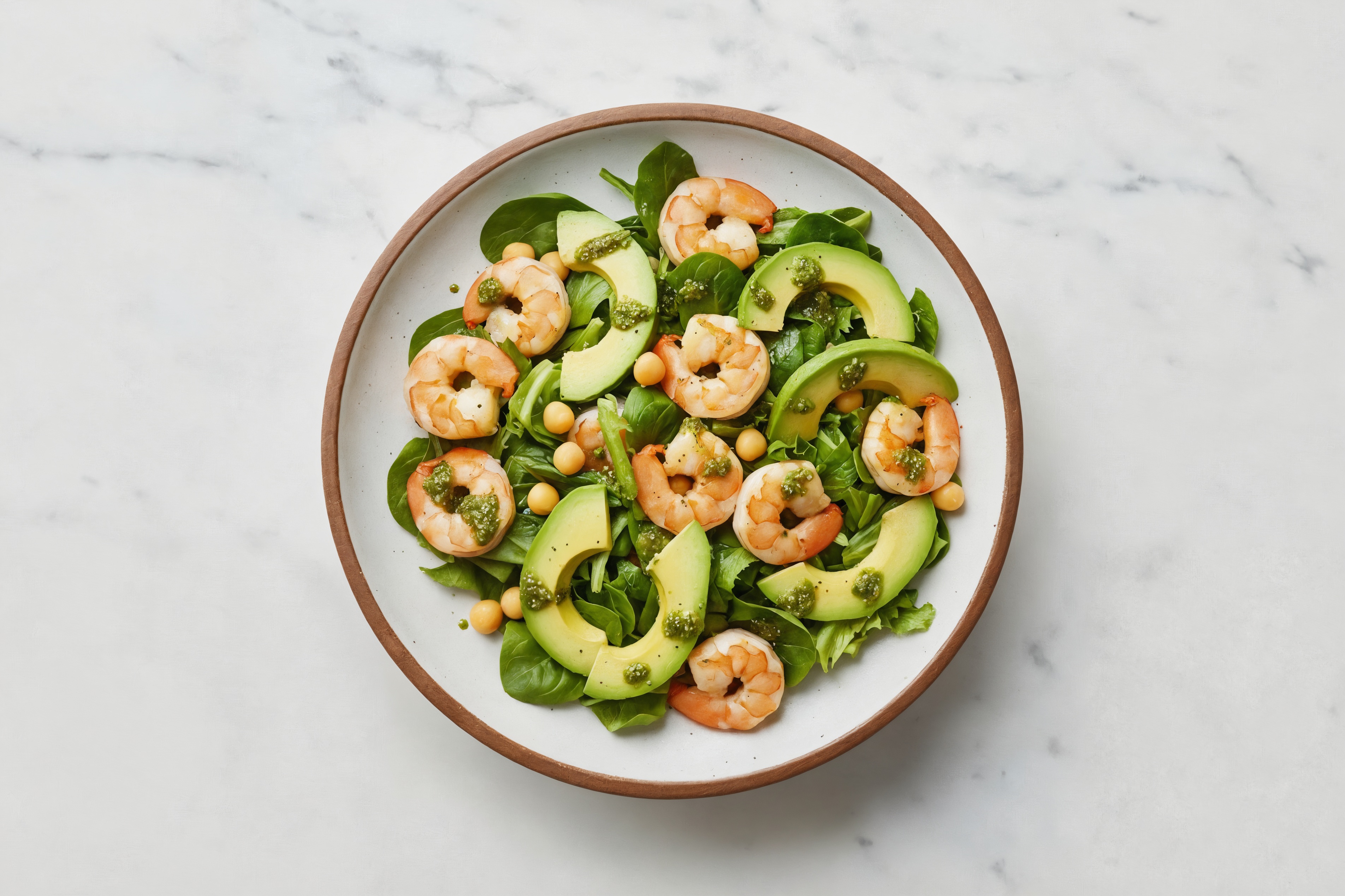Herby Shrimp + Avocado Salad with Classic Chimichurri