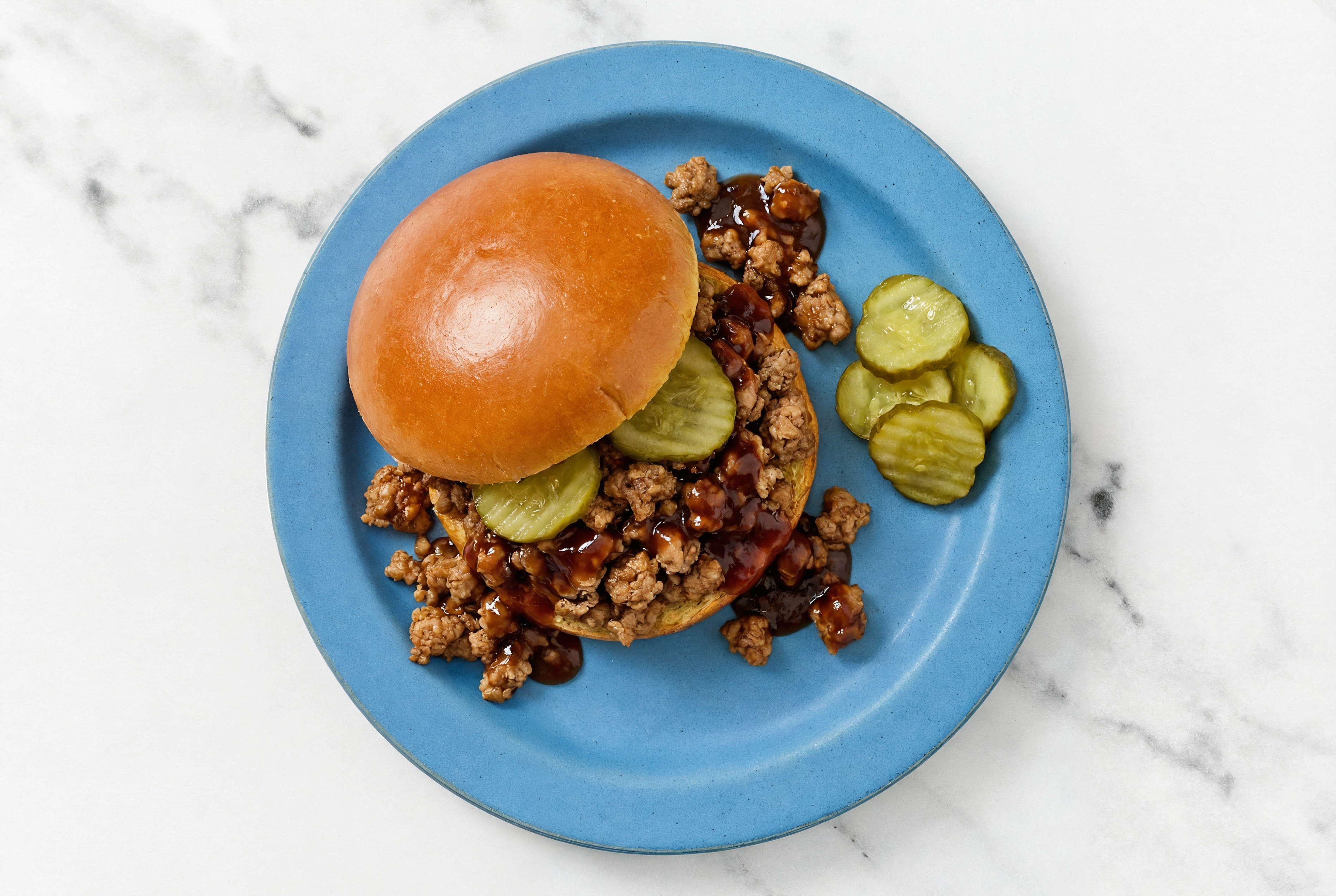 BBQ Turkey Sloppy Joes on Brioche with Original BBQ Sauce