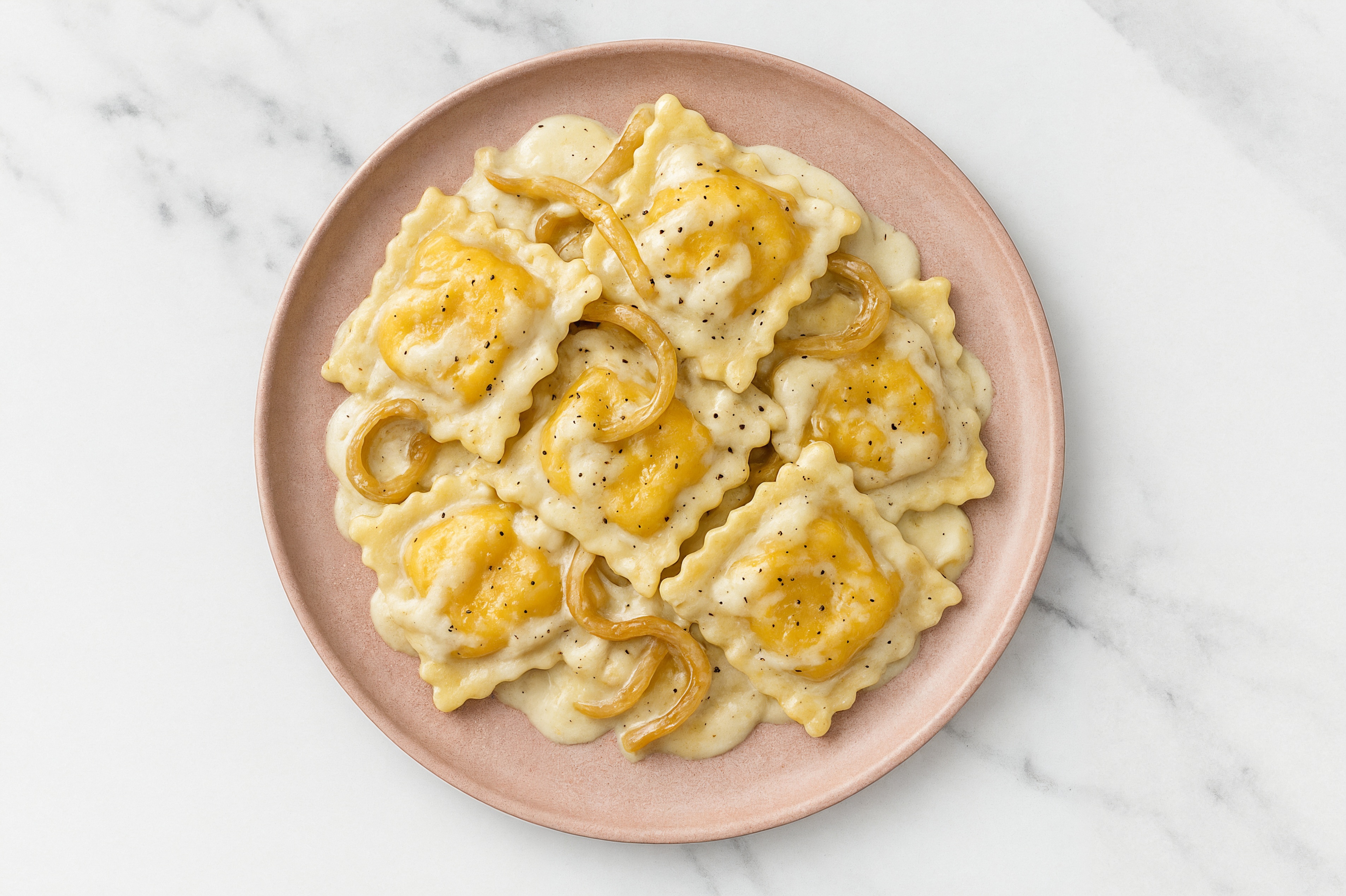 Vegan Creamy Caramelized Onion Ravioli