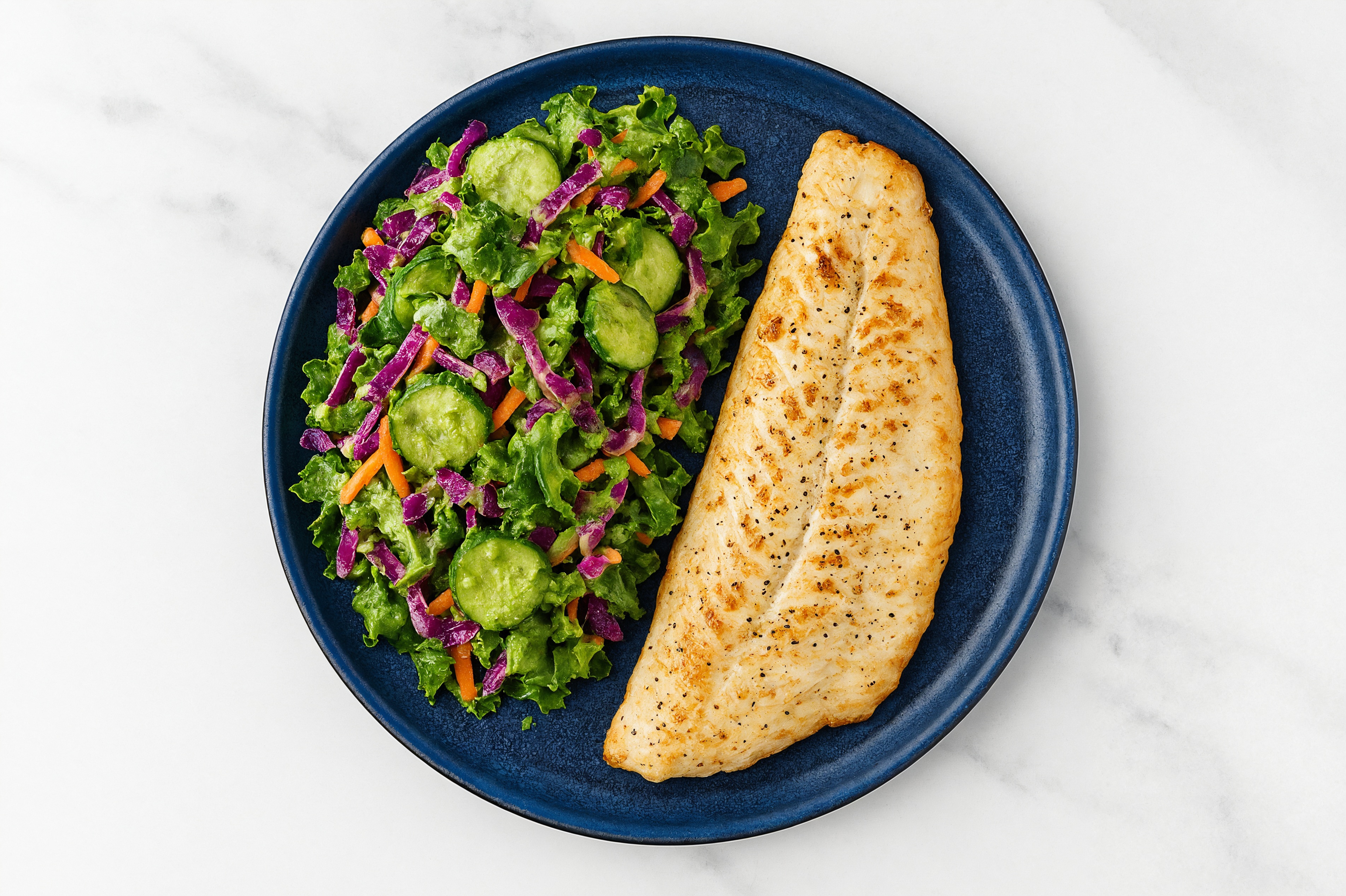 Rainbow Salad with Trout, Cucumber & Avocado