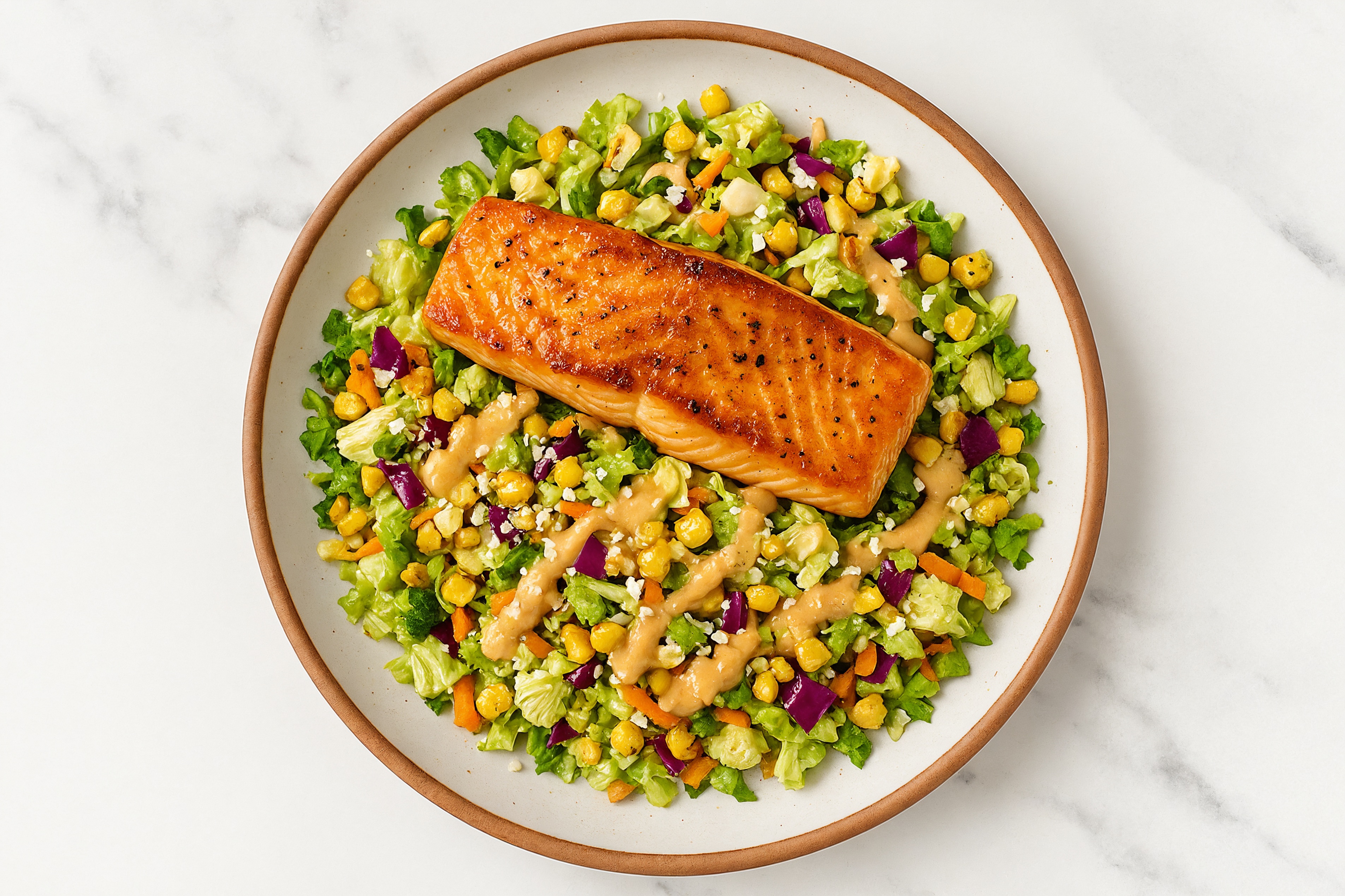 Seared Salmon Street Corn Salad