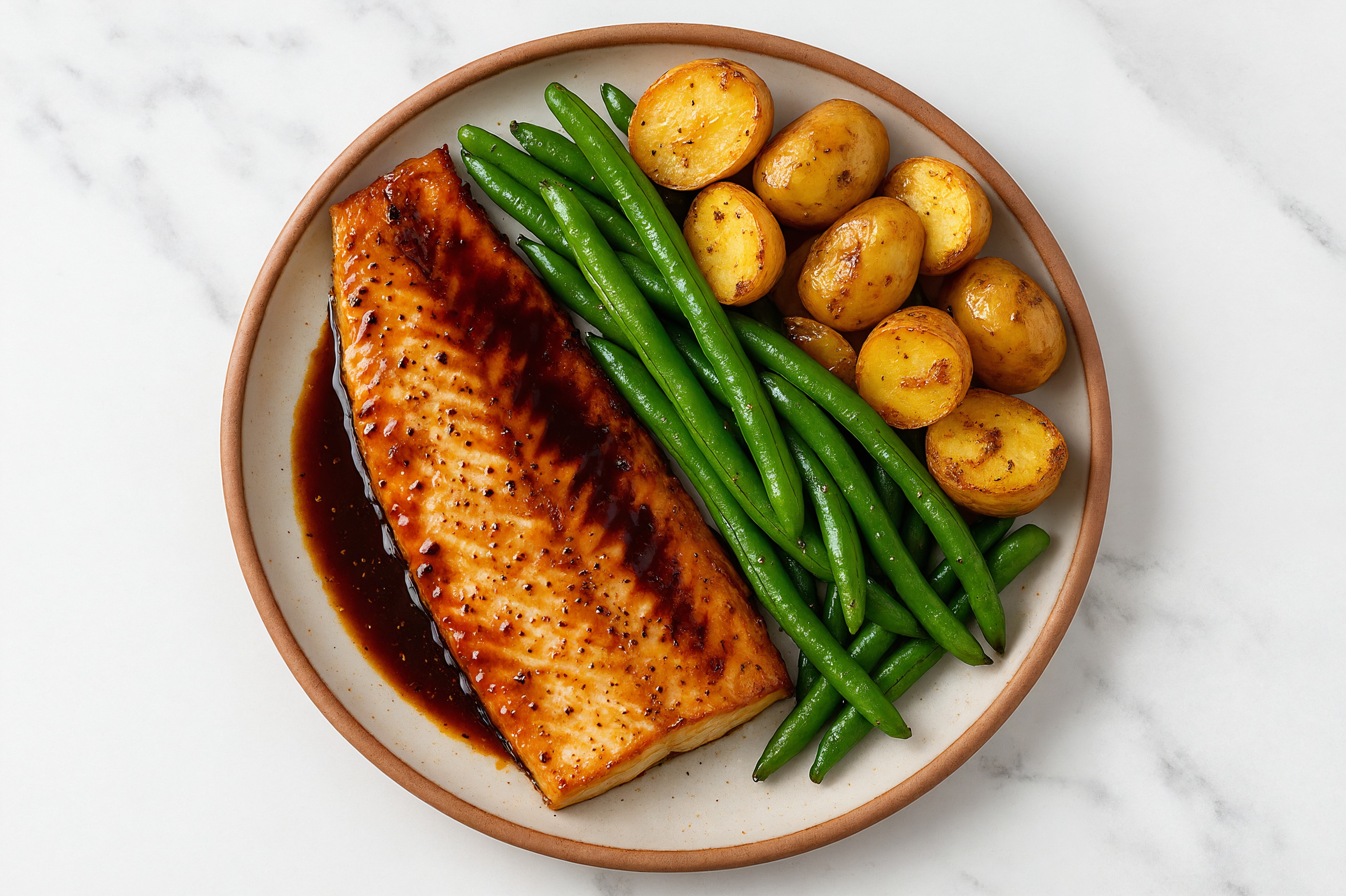 Teriyaki Steelhead Trout with Organic Potatoes & Organic Green Beans