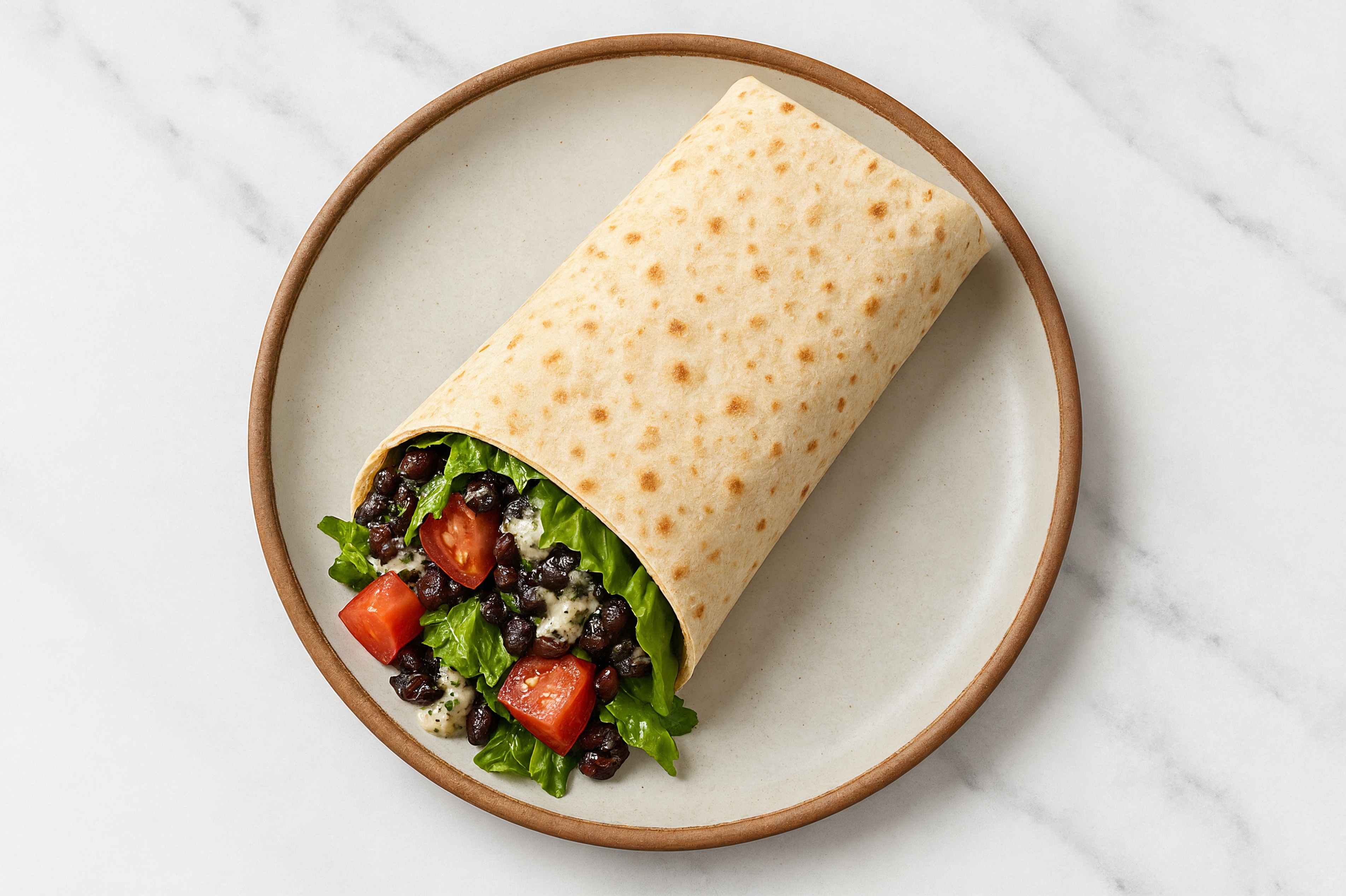 Tzatziki Smashed Black Bean Lavash Wrap