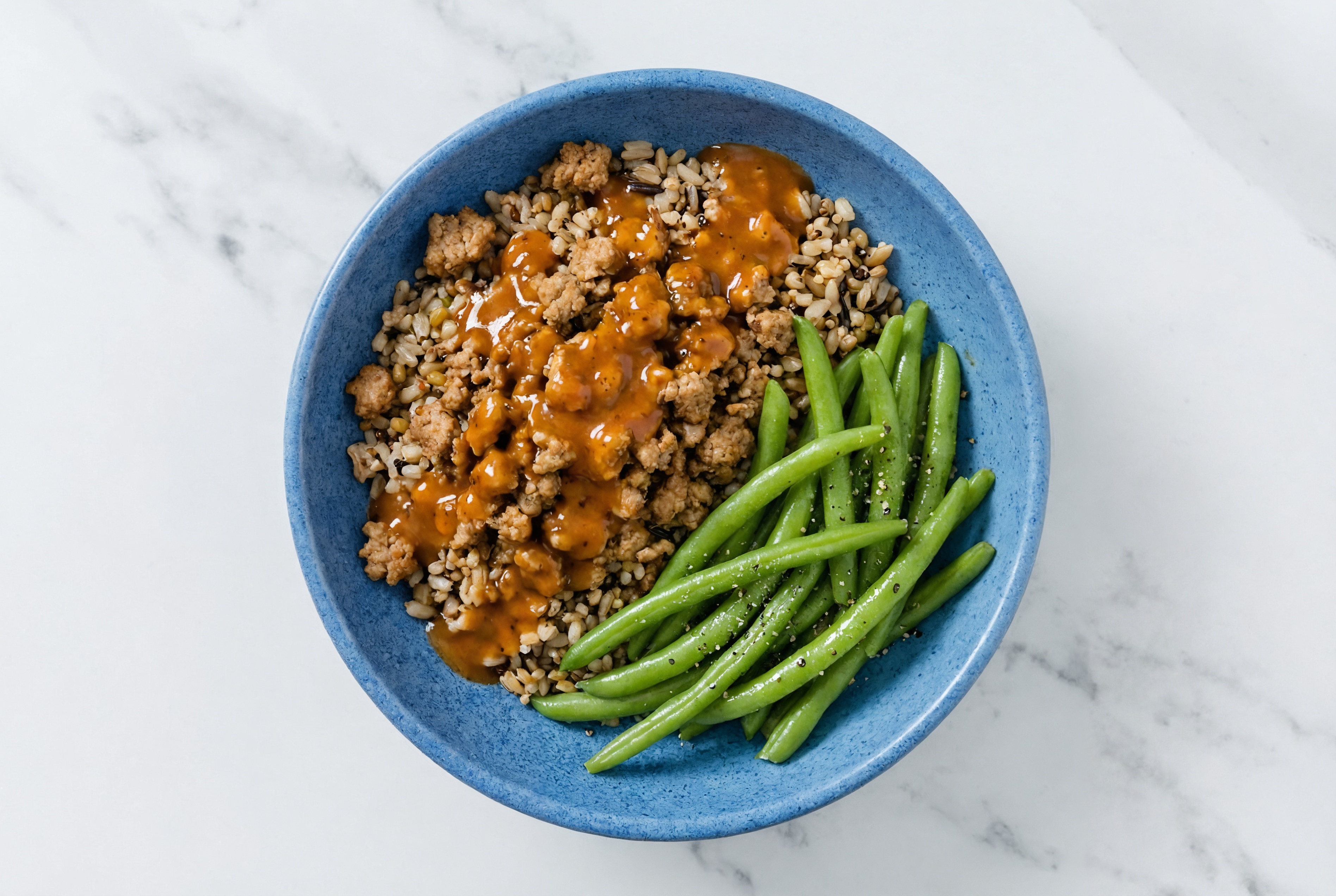 Ground Turkey & Green Bean Grain Bowl with Smoky Sweet Hickory