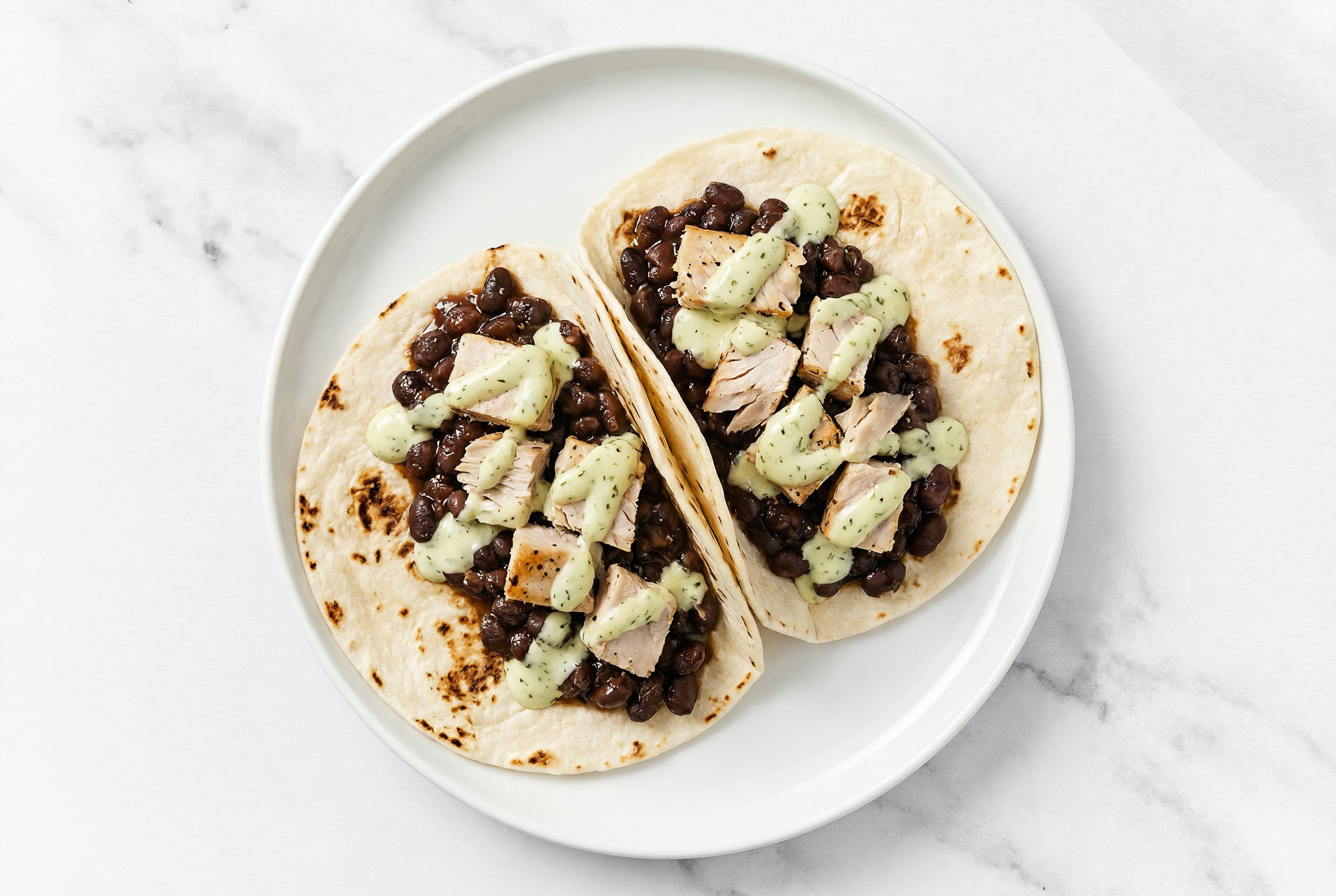  Cuban Spiced Black Beans Bean Tacos with Seared Tuna & Jalapeño Crema