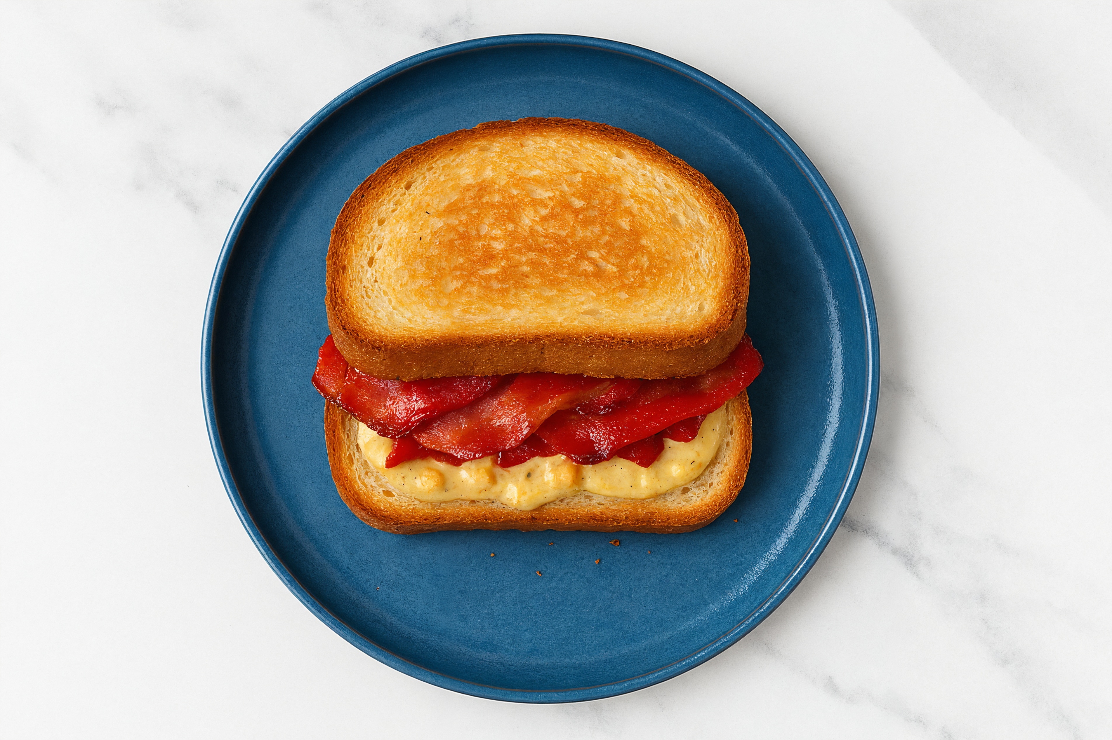 Street Corn Turkey Bacon Sandwich with Roasted Peppers on Honey White Bread