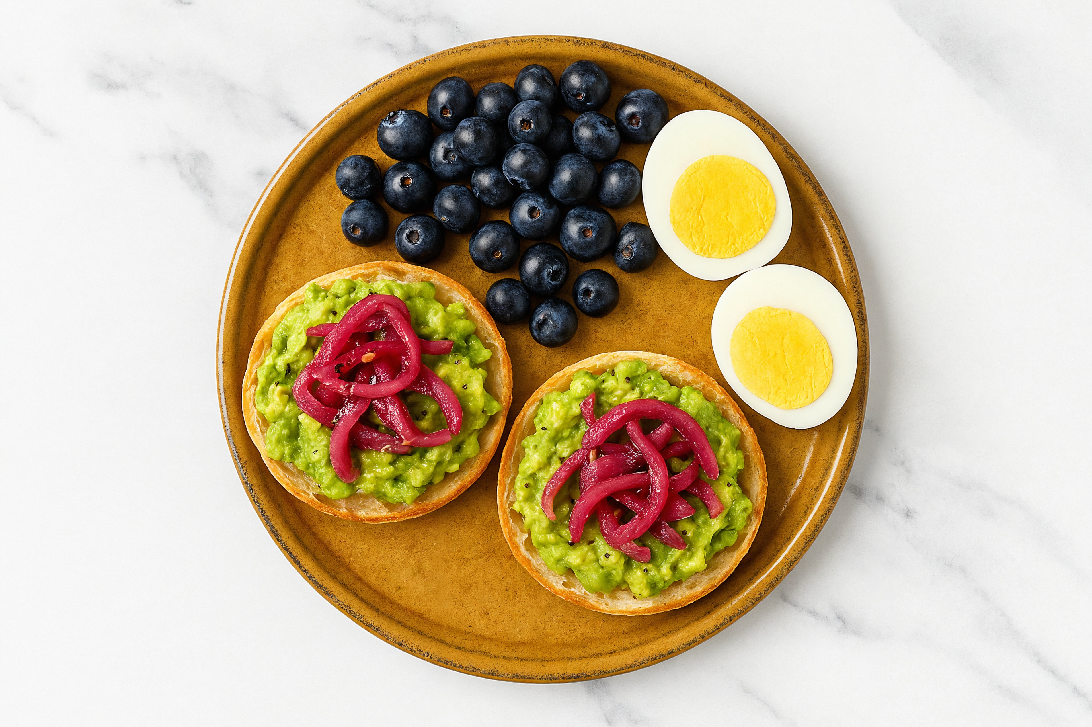 Avocado Muffins, Blueberries + Hard Boiled Eggs